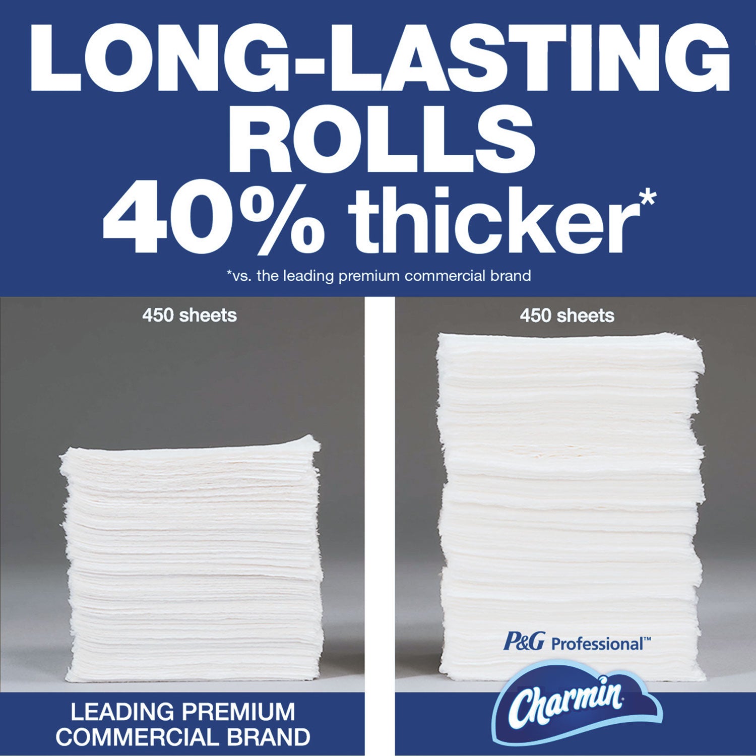 Charmin® Commercial Bathroom Tissue, Septic Safe, Individually Wrapped, 2-Ply, White, 450 Sheets/Roll, 75 Rolls/Carton