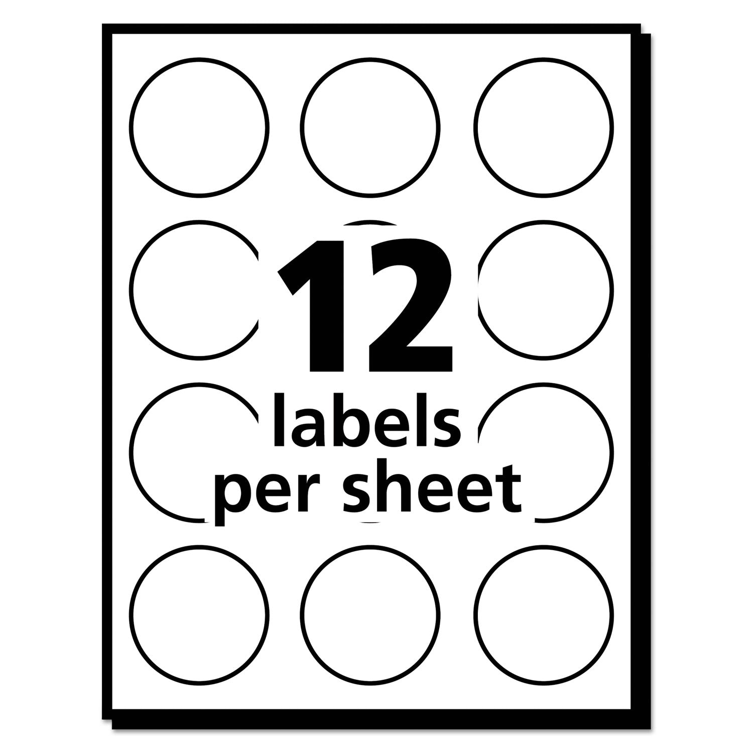 Avery® Removable Multi-Use Labels, Inkjet/Laser Printers, 1" dia, White, 12/Sheet, 50 Sheets/Pack, (5410)