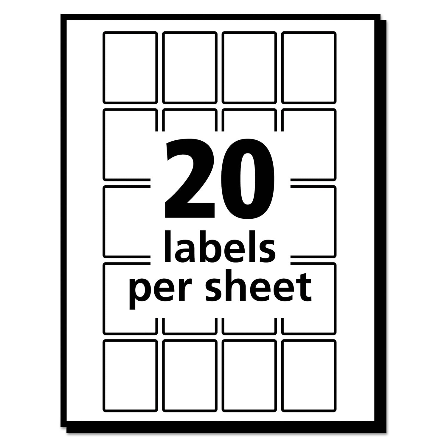 Avery® Removable Multi-Use Labels, Inkjet/Laser Printers, 1 x 0.75, White, 20/Sheet, 50 Sheets/Pack, (5428)