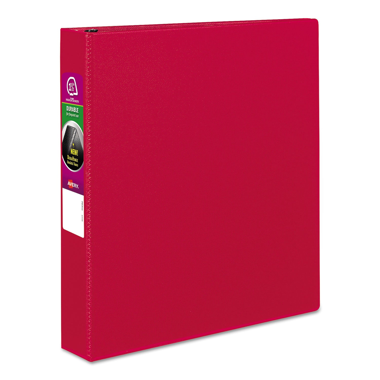 Durable Non-View Binder with DuraHinge and Slant Rings, 3 Rings, 1.5" Capacity, 11 x 8.5, Red