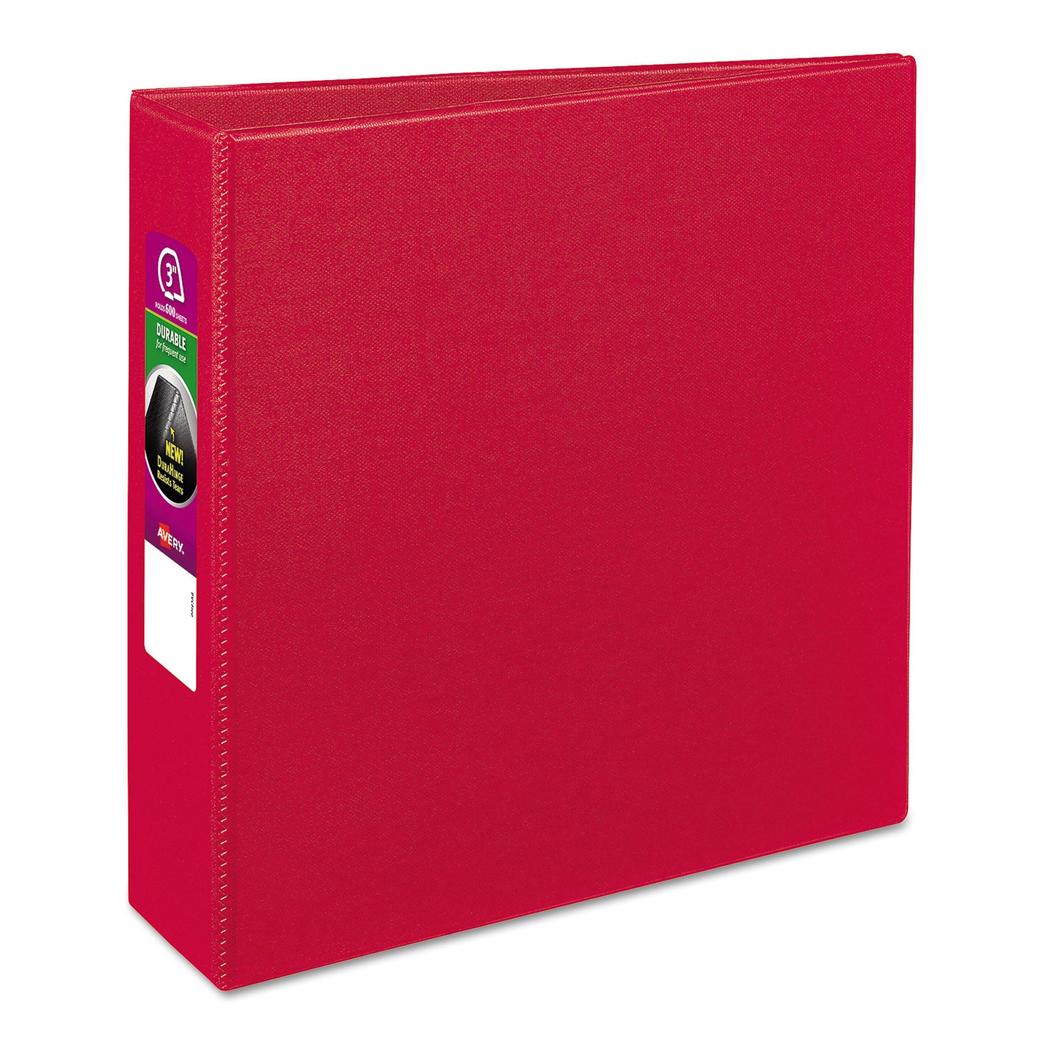 Durable Non-View Binder with DuraHinge and Slant Rings, 3 Rings, 3" Capacity, 11 x 8.5, Red