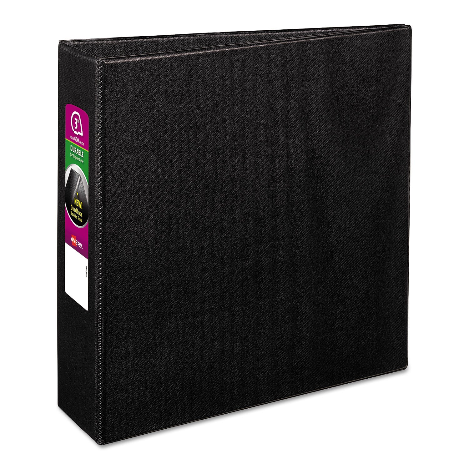 Durable Non-View Binder with DuraHinge and Slant Rings, 3 Rings, 3" Capacity, 11 x 8.5, Black