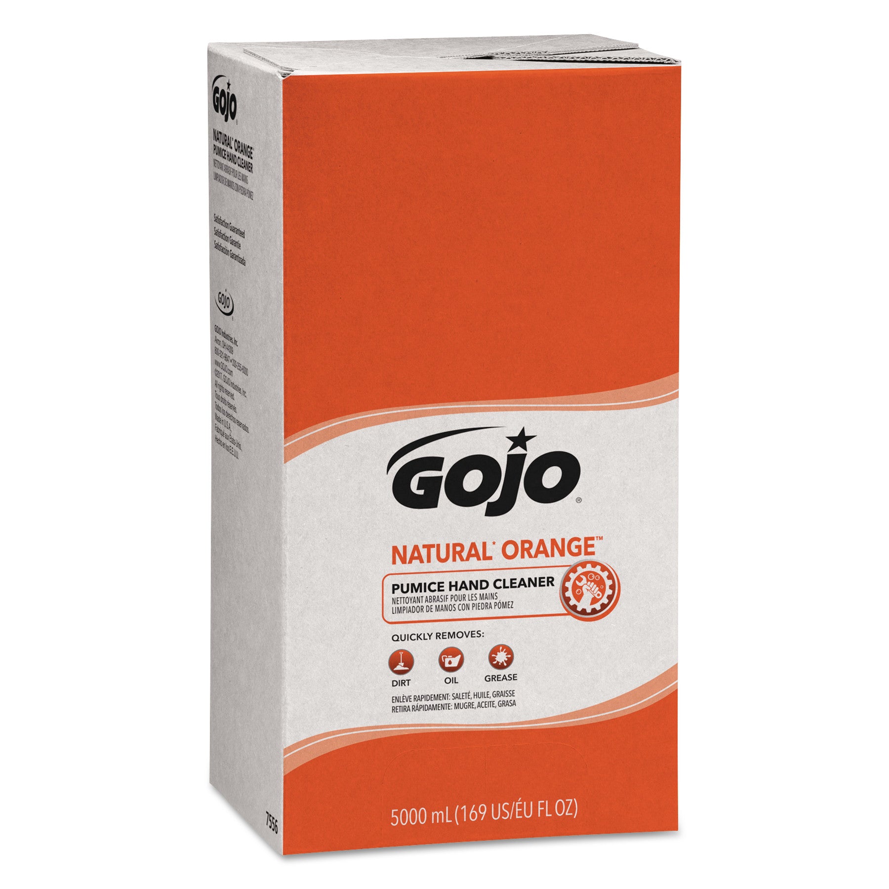 GOJO® NATURAL ORANGE Pumice Hand Cleaner Refill, Citrus Scent, 5,000 mL, 2/Carton