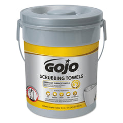 GO-JO INDUSTRIES Scrubbing Towels, Hand Cleaning, 2-Ply, 10.5 x 12, Silver/Yellow, 72/Bucket, 6/Carton - Flipcost