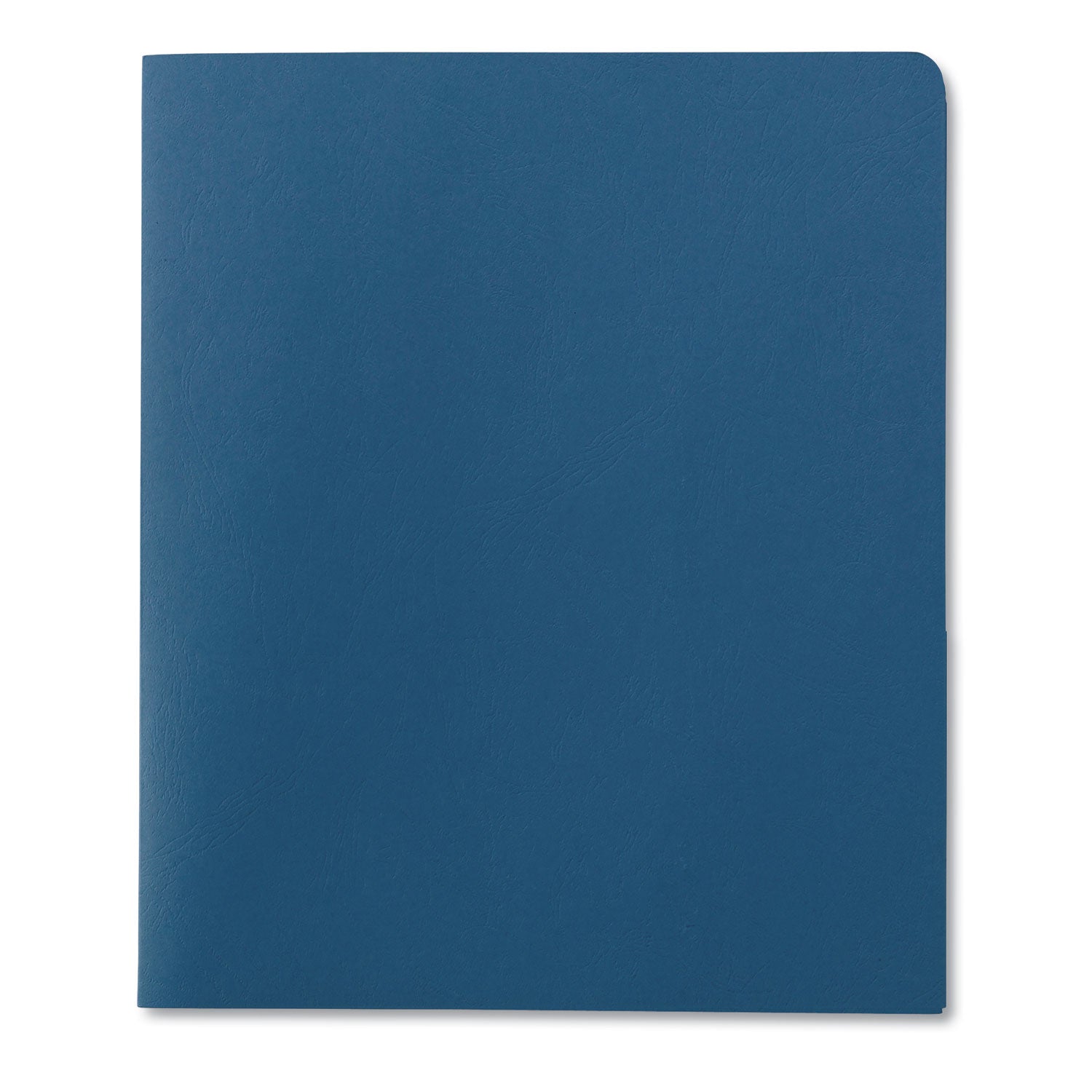 Smead™ Two-Pocket Folder, Embossed Leather Grain Paper, 100-Sheet Capacity, 11 x 8.5, Blue, 25/Box