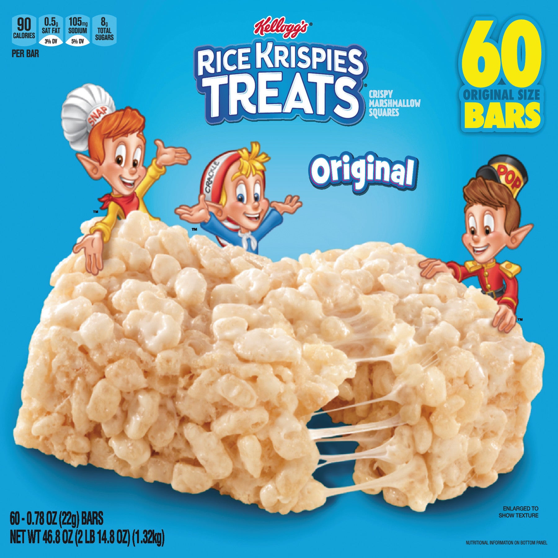 Kellogg's® Rice Krispies Treats, Original Marshmallow, 0.78 oz Pack, 60/Carton