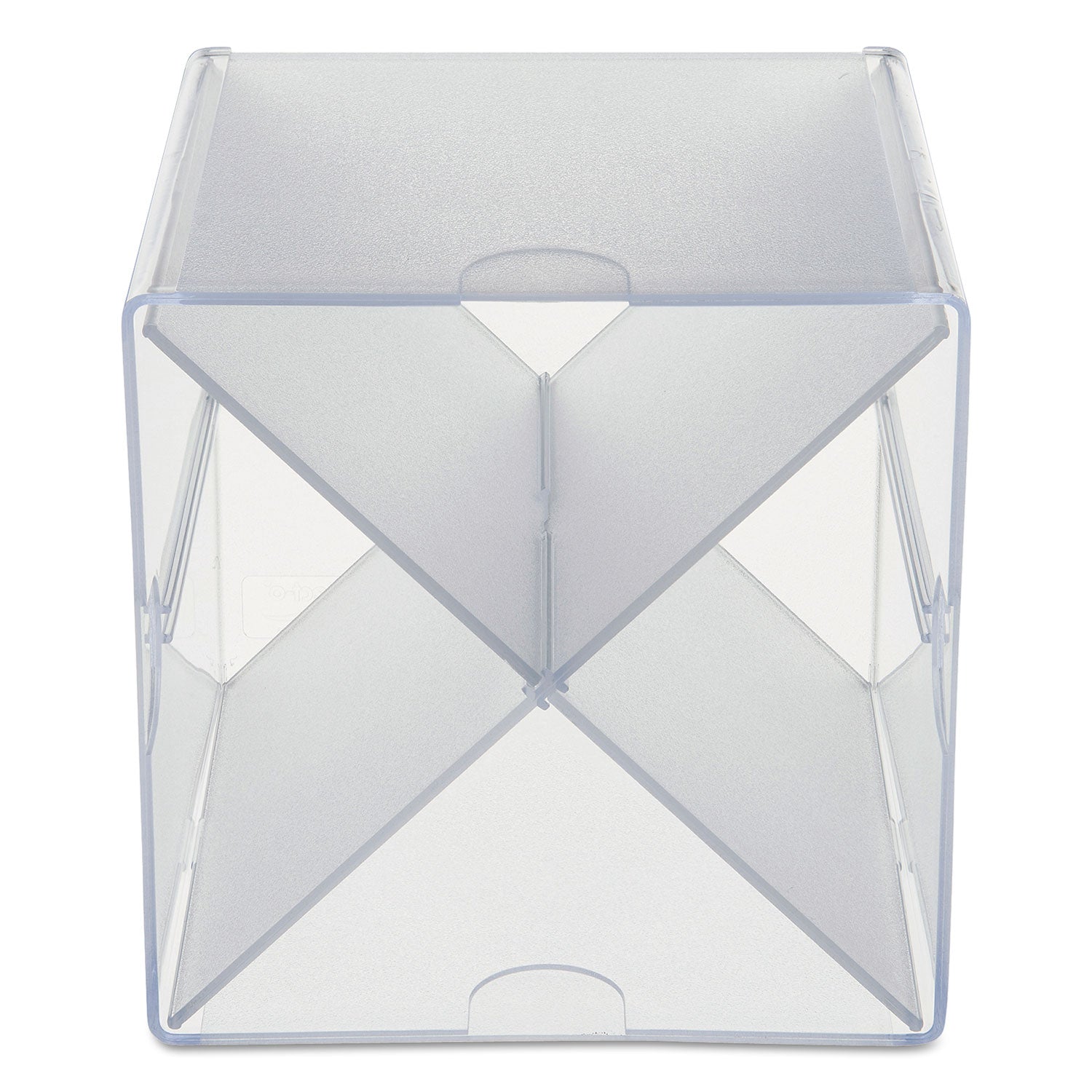 Stackable Cube Organizer, X Divider, 4 Compartments, Plastic, 6 x 7.2 x 6, Clear