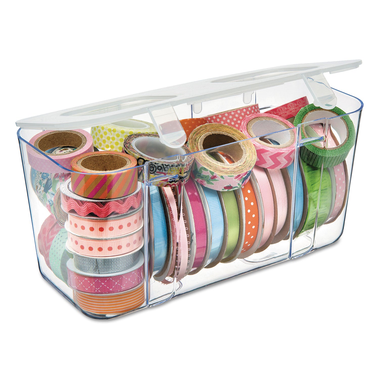 deflecto® Stackable Caddy Organizer, Medium, Plastic, 8.8 x 4 x 4.38, White