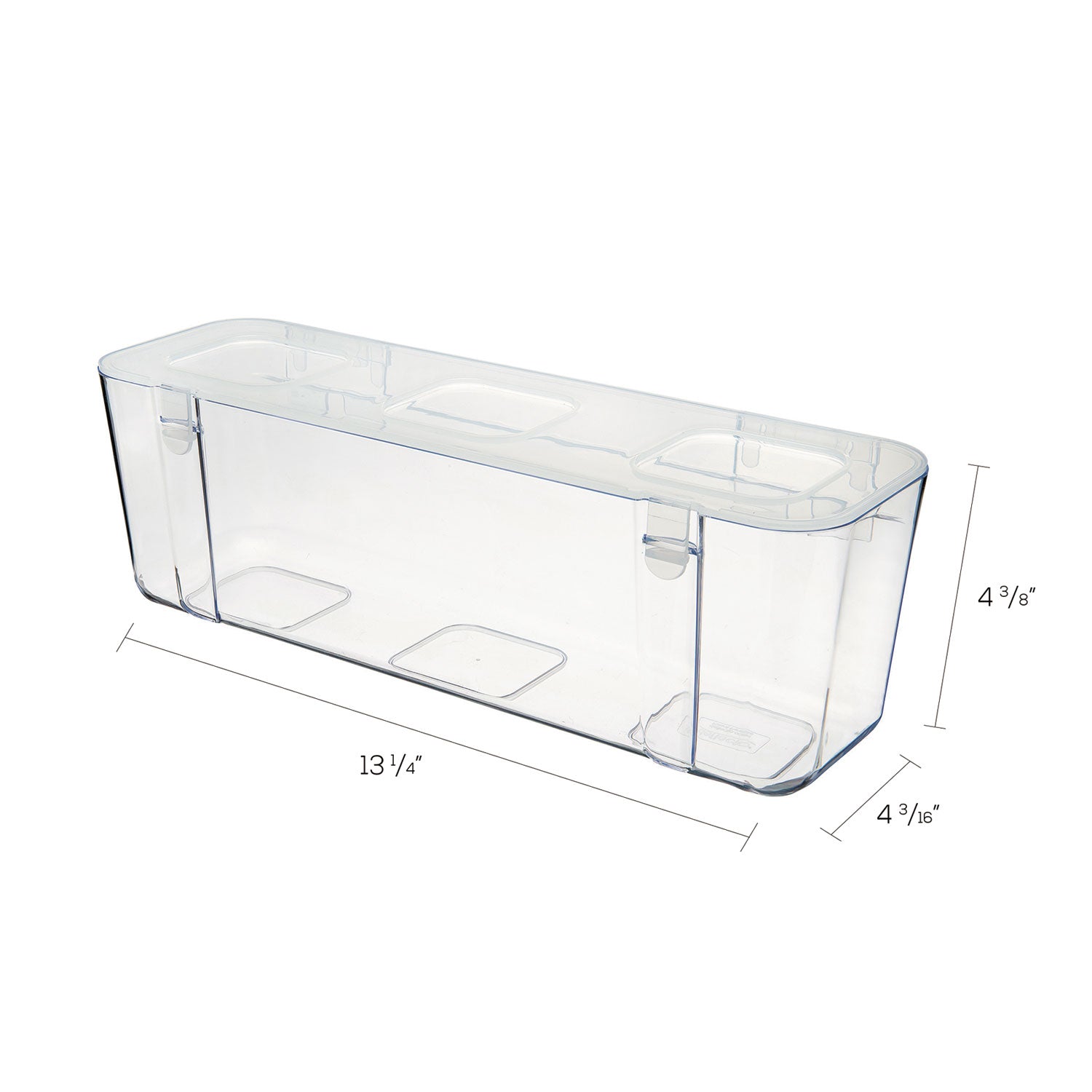 deflecto® Stackable Caddy Organizer, Large, Plastic, 13.24 x 4 x 4.38, White