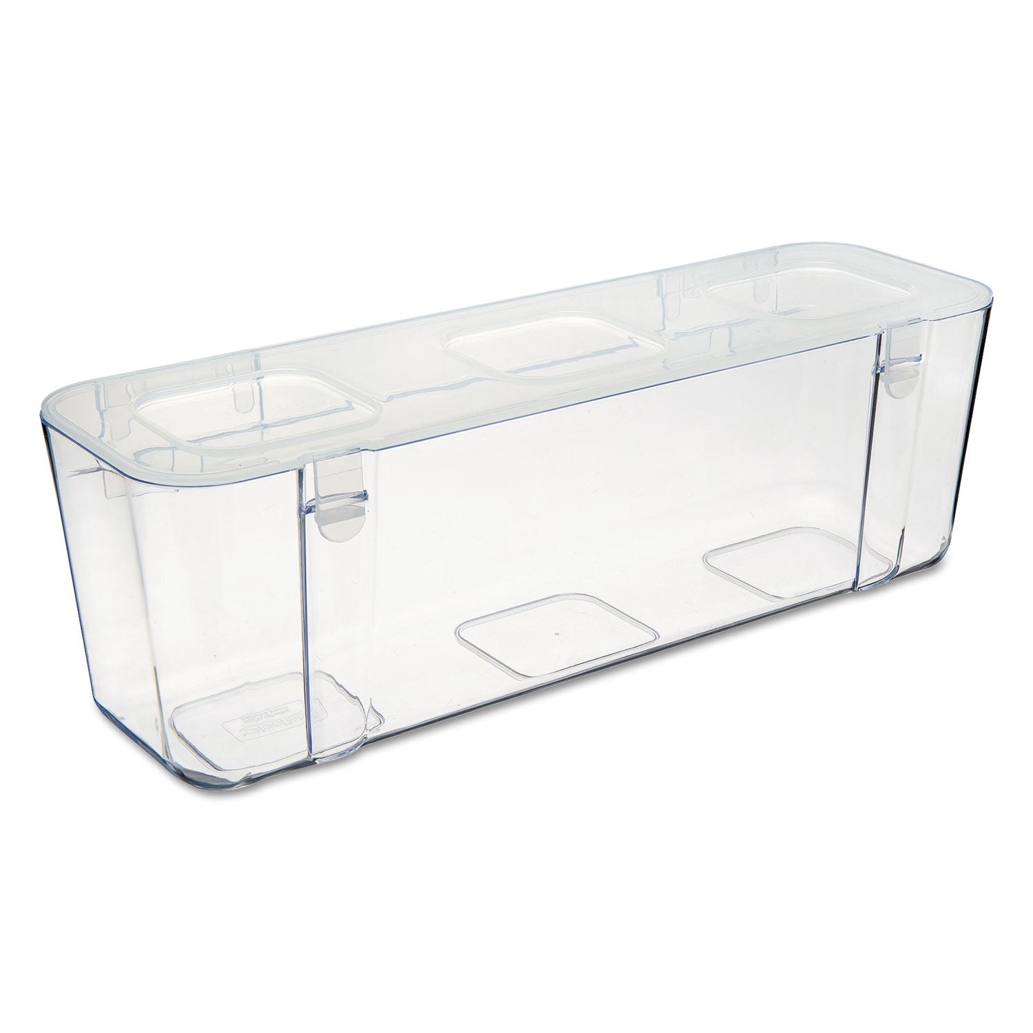 deflecto® Stackable Caddy Organizer, Large, Plastic, 13.24 x 4 x 4.38, White