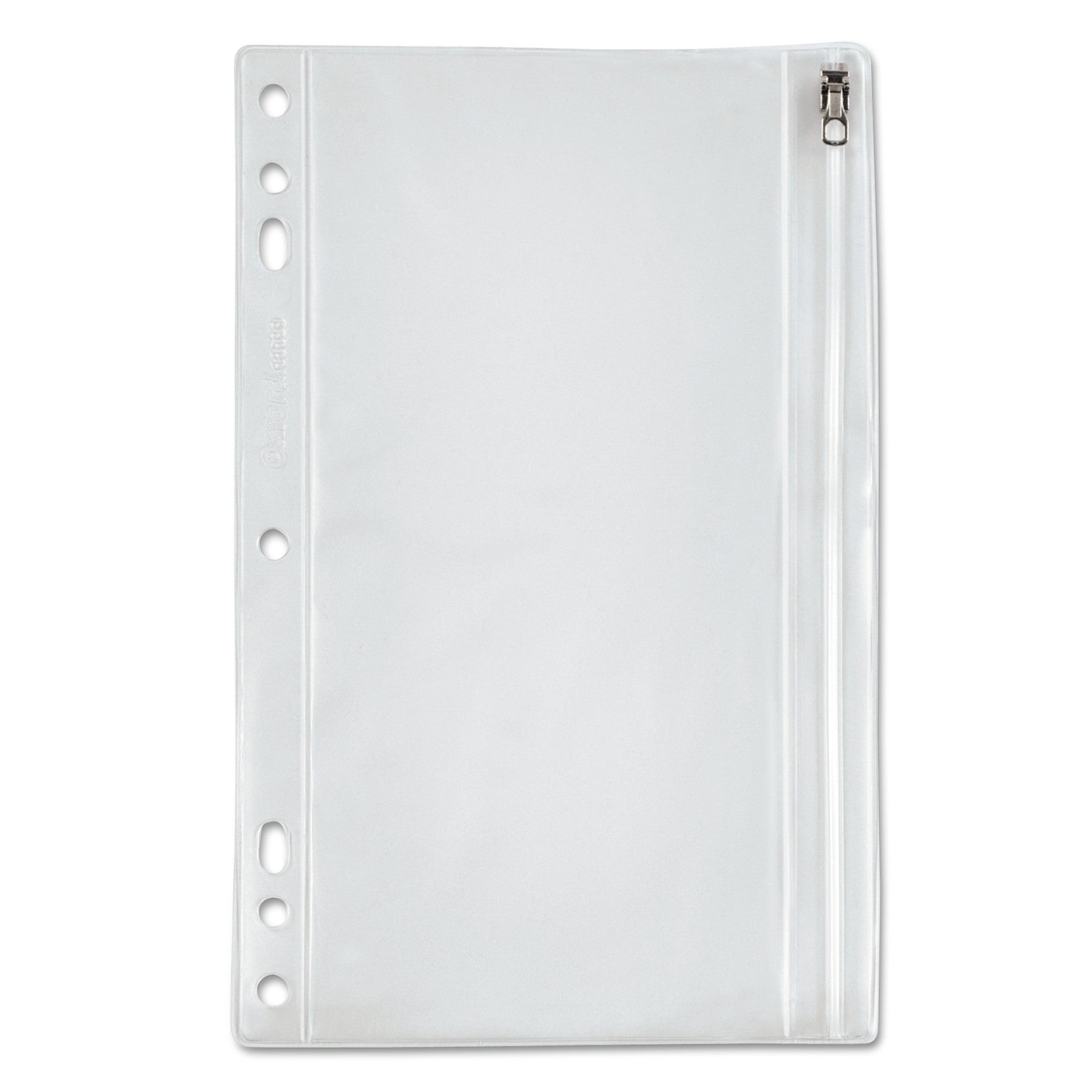 Zippered Ring Binder Pocket, 6 x 9.5, Clear