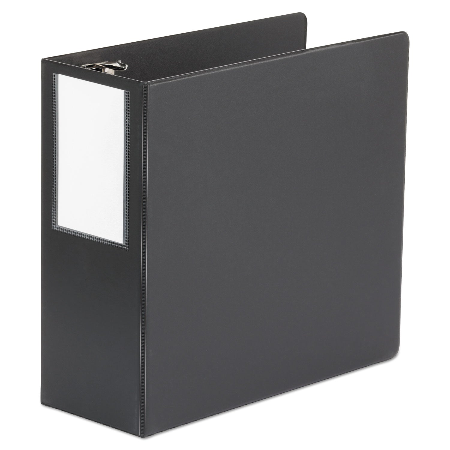 Deluxe Non-View D-Ring Binder with Label Holder, 3 Rings, 5" Capacity, 11 x 8.5, Black Universal® Flipcost