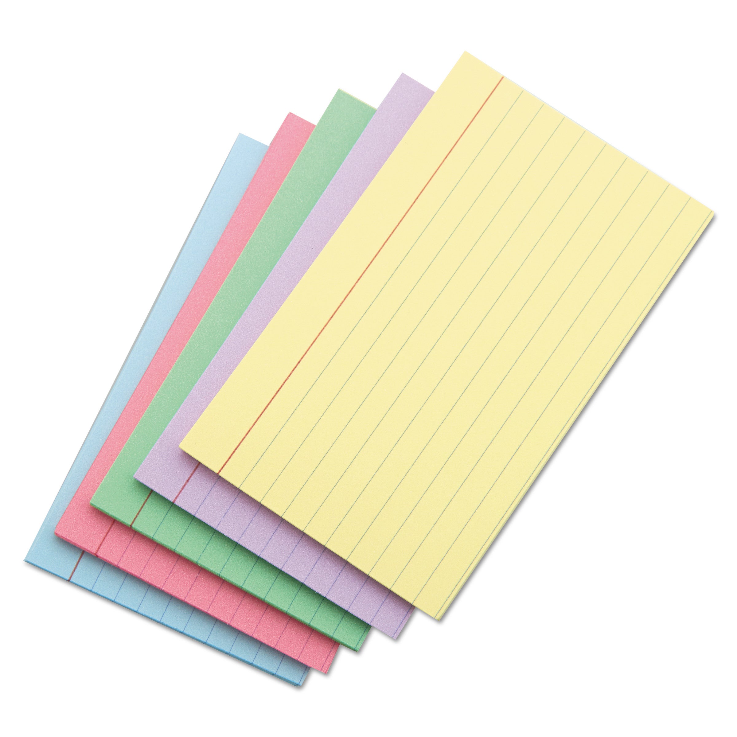 Universal® Index Cards, Ruled, 4 x 6, Assorted, 100/Pack