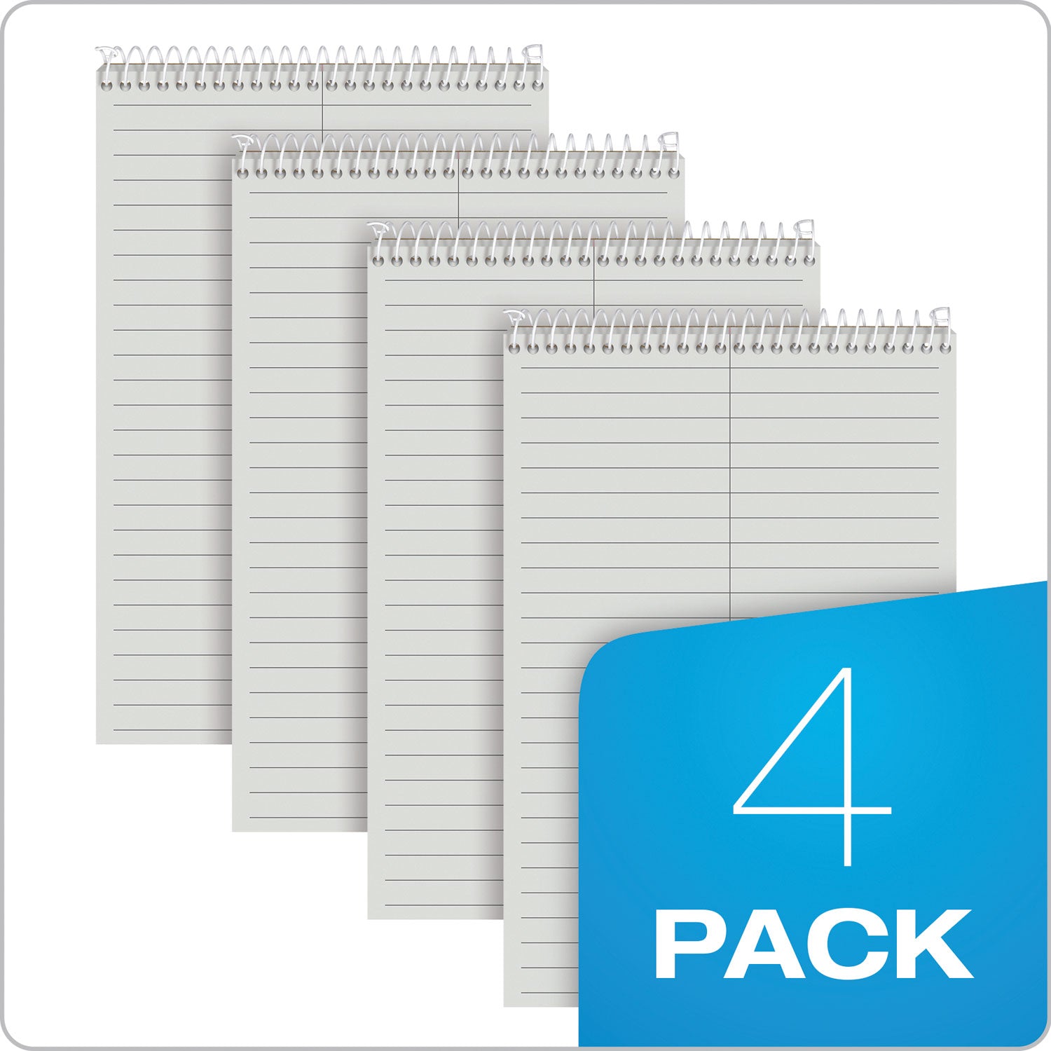 TOPS™ Prism Steno Pads, Gregg Rule, Gray Cover, 80 Gray 6 x 9 Sheets, 4/Pack