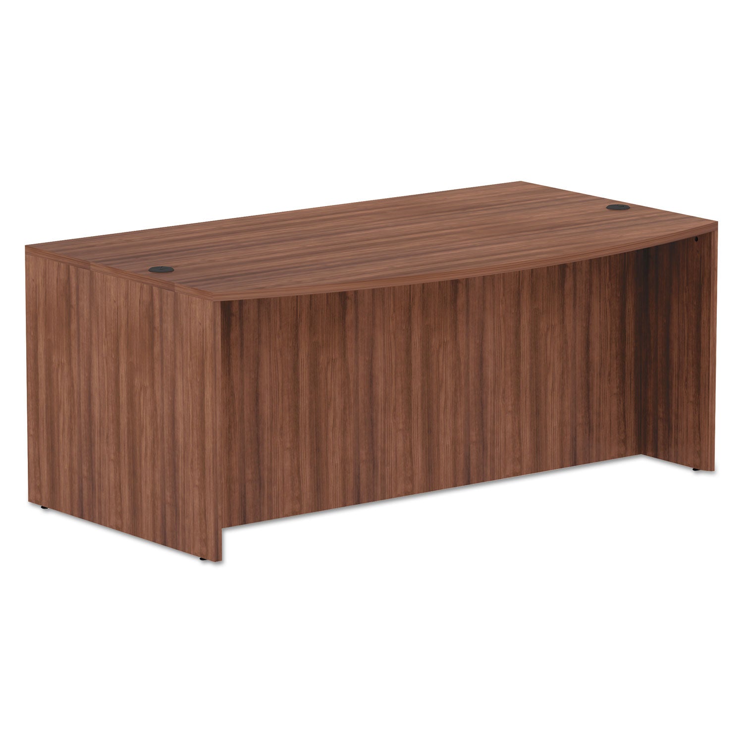 Alera® Alera Valencia Series Bow Front Desk Shell, 71" x 41.38" x 29.63", Modern Walnut