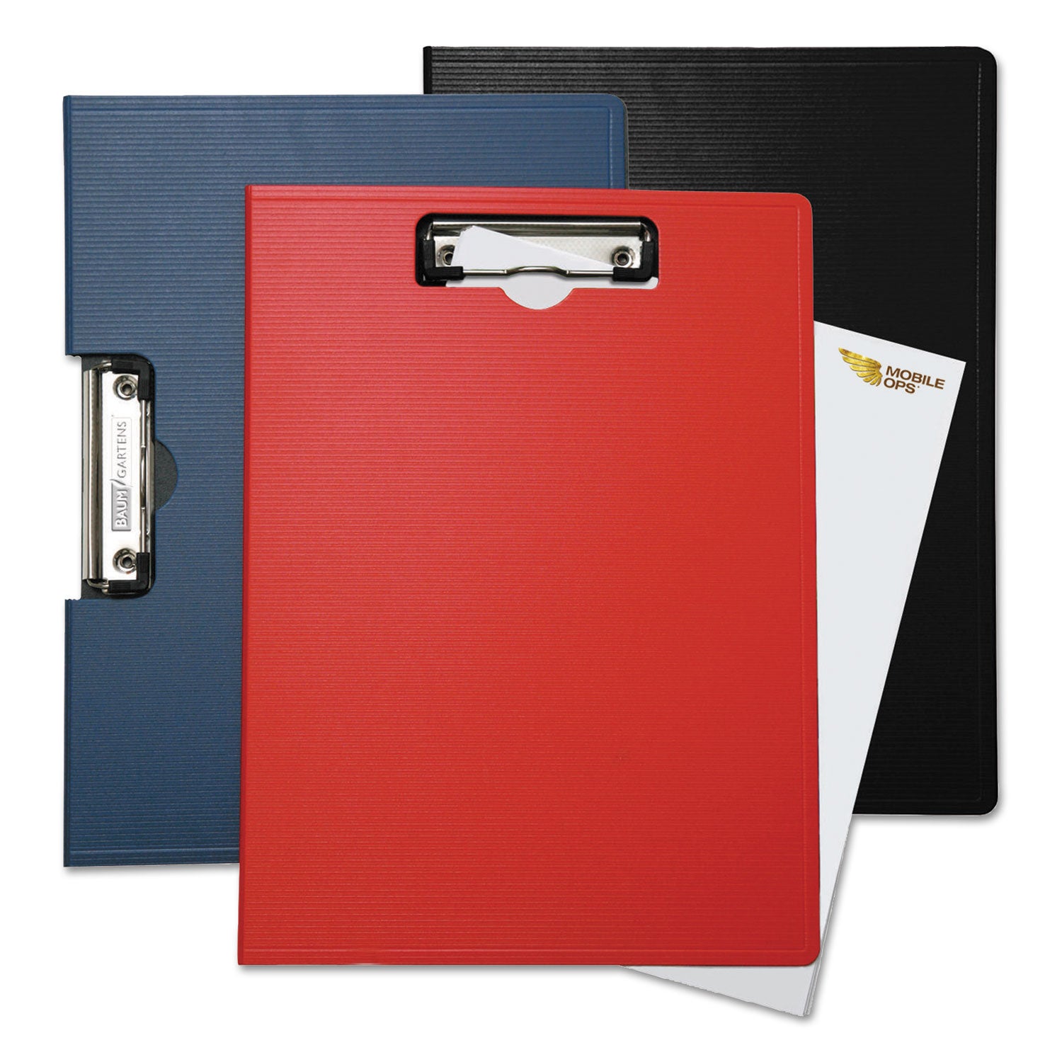 Mobile OPS® Portfolio Clipboard with Low-Profile Clip, Portrait Orientation, 0.5" Clip Capacity, Holds 8.5 x 11 Sheets, Red