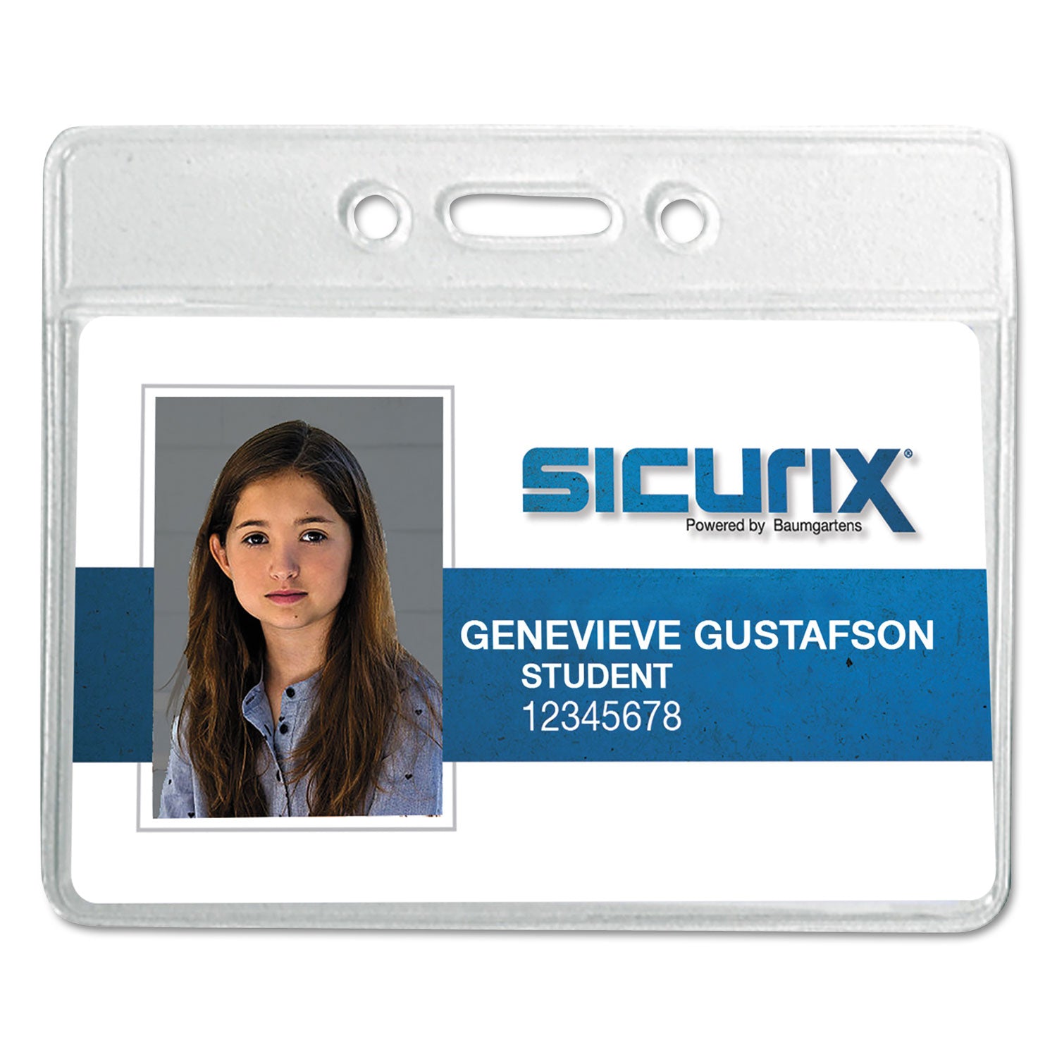 SICURIX® SICURIX Badge Holder, Horizontal, 2.13 x 3.38, Clear, 12/Pack