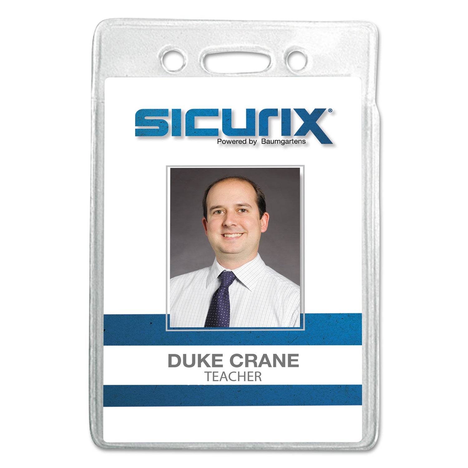 SICURIX® SICURIX Badge Holder, Vertical, 2.75 x 4.13, Clear, 12/Pack