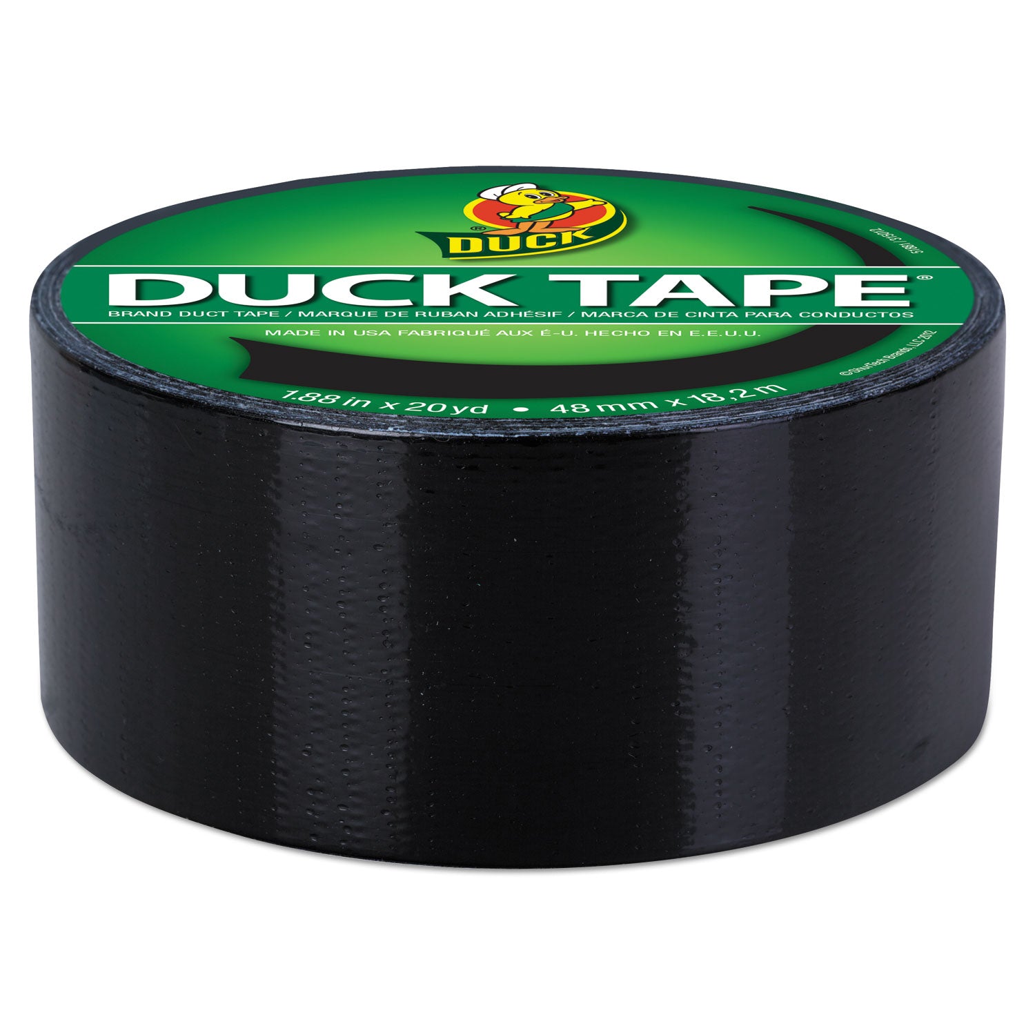 Duck® Colored Duct Tape, 3" Core, 1.88" x 20 yds, Black