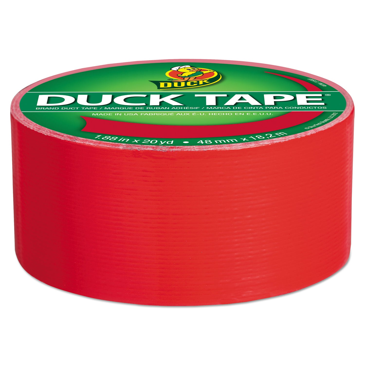 Colored Duct Tape, 3" Core, 1.88" x 20 yds, Red