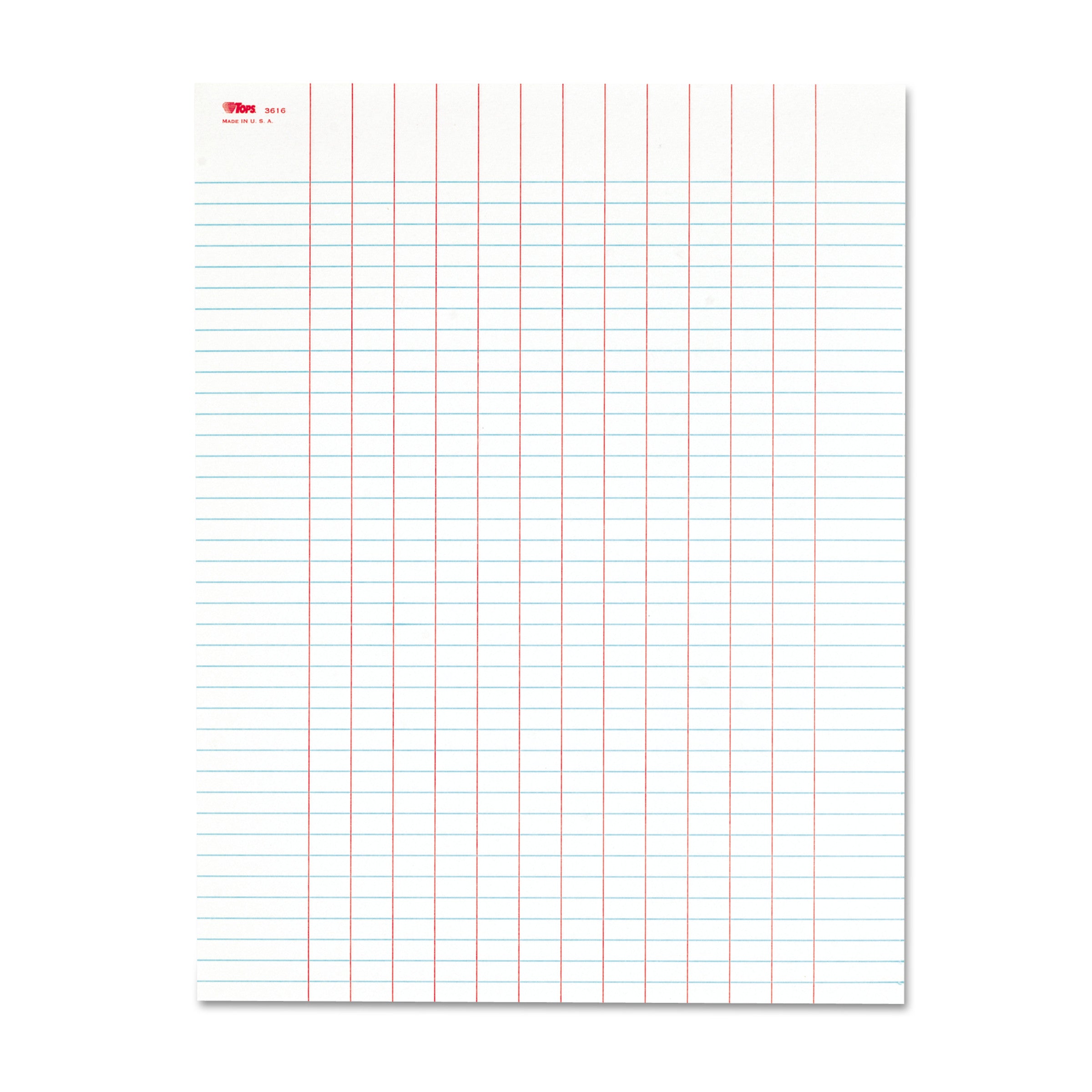 Data Pad with Plain Column Headings, Data/Lab-Record Format, 13 Columns, 8.5 x 11, White, 50 Sheets