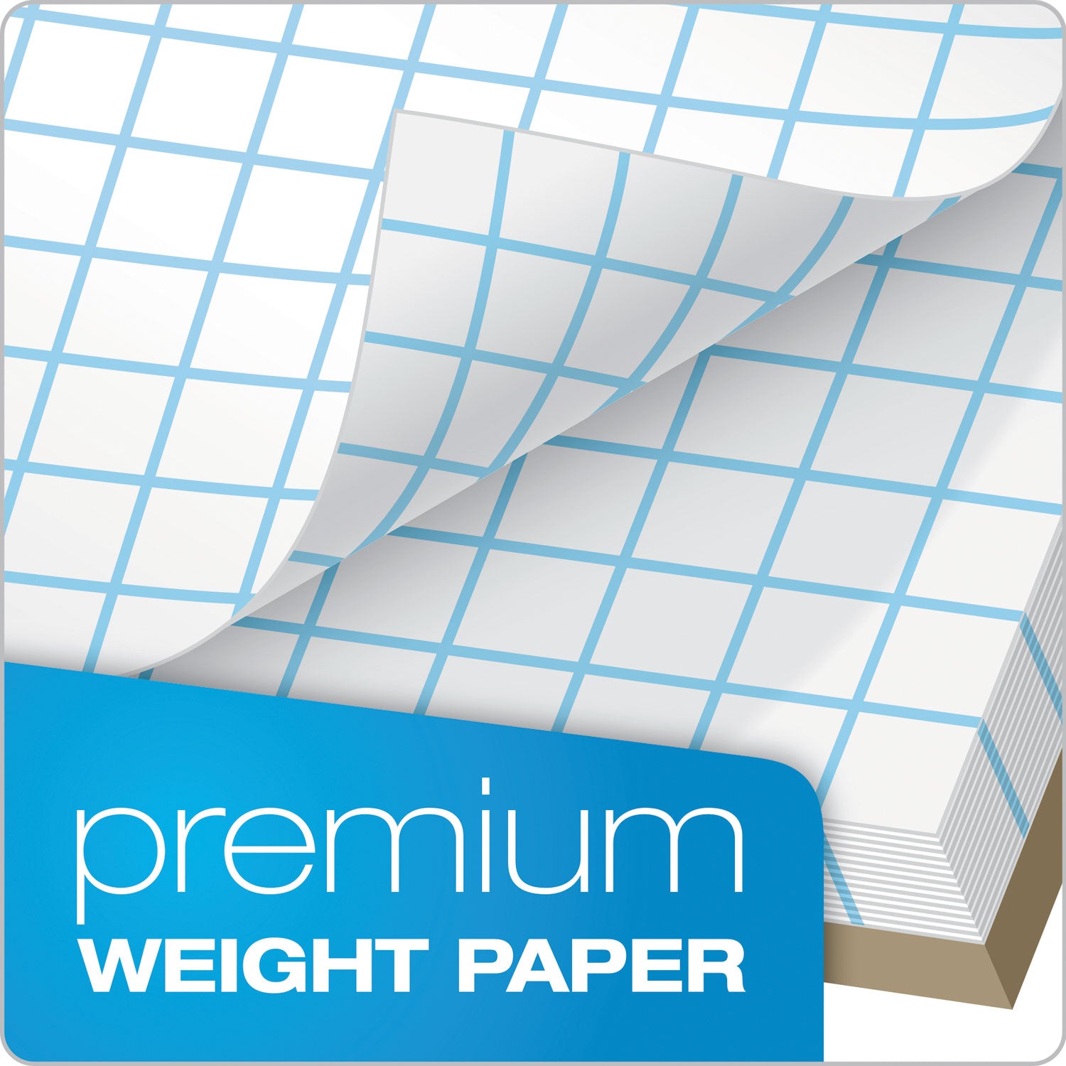 TOPS™ Cross Section Pads, Cross-Section Quadrille Rule (8 sq/in, 1 sq/in), 50 White 8.5 x 11 Sheets