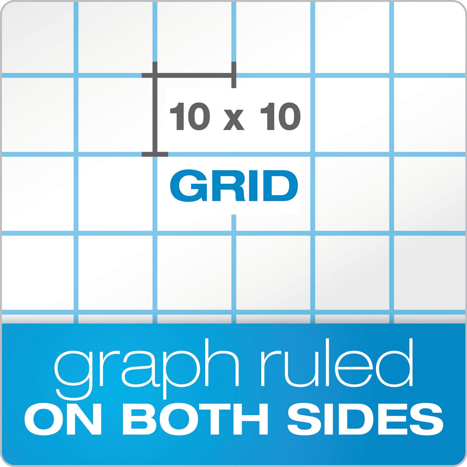 TOPS™ Cross Section Pads, Cross-Section Quadrille Rule (10 sq/in, 1 sq/in), 50 White 8.5 x 11 Sheets