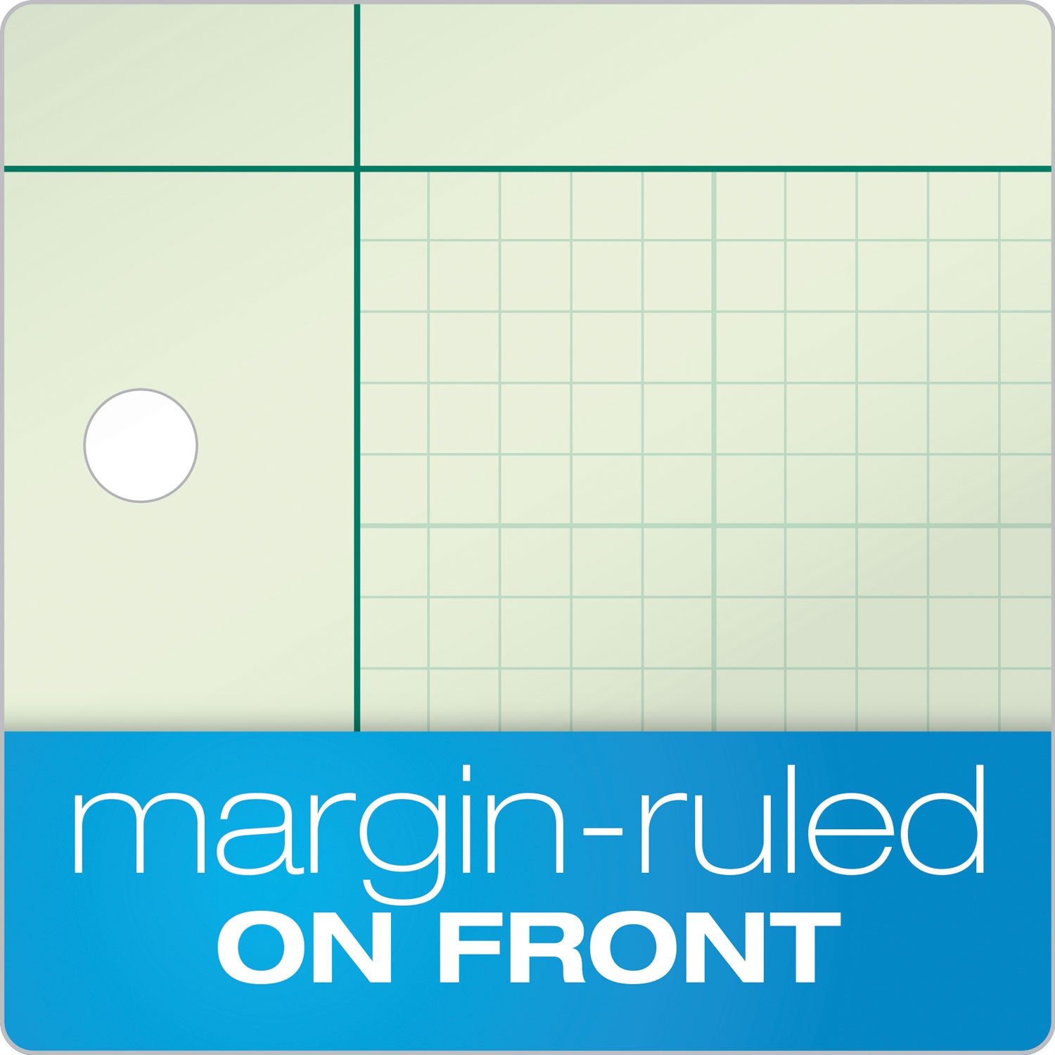 TOPS™ Engineering Computation Pads, Cross-Section Quadrille Rule (5 Sq/in, 1 Sq/in), Green Cover, 200 Green-Tint 8.5 X 11 Sheets