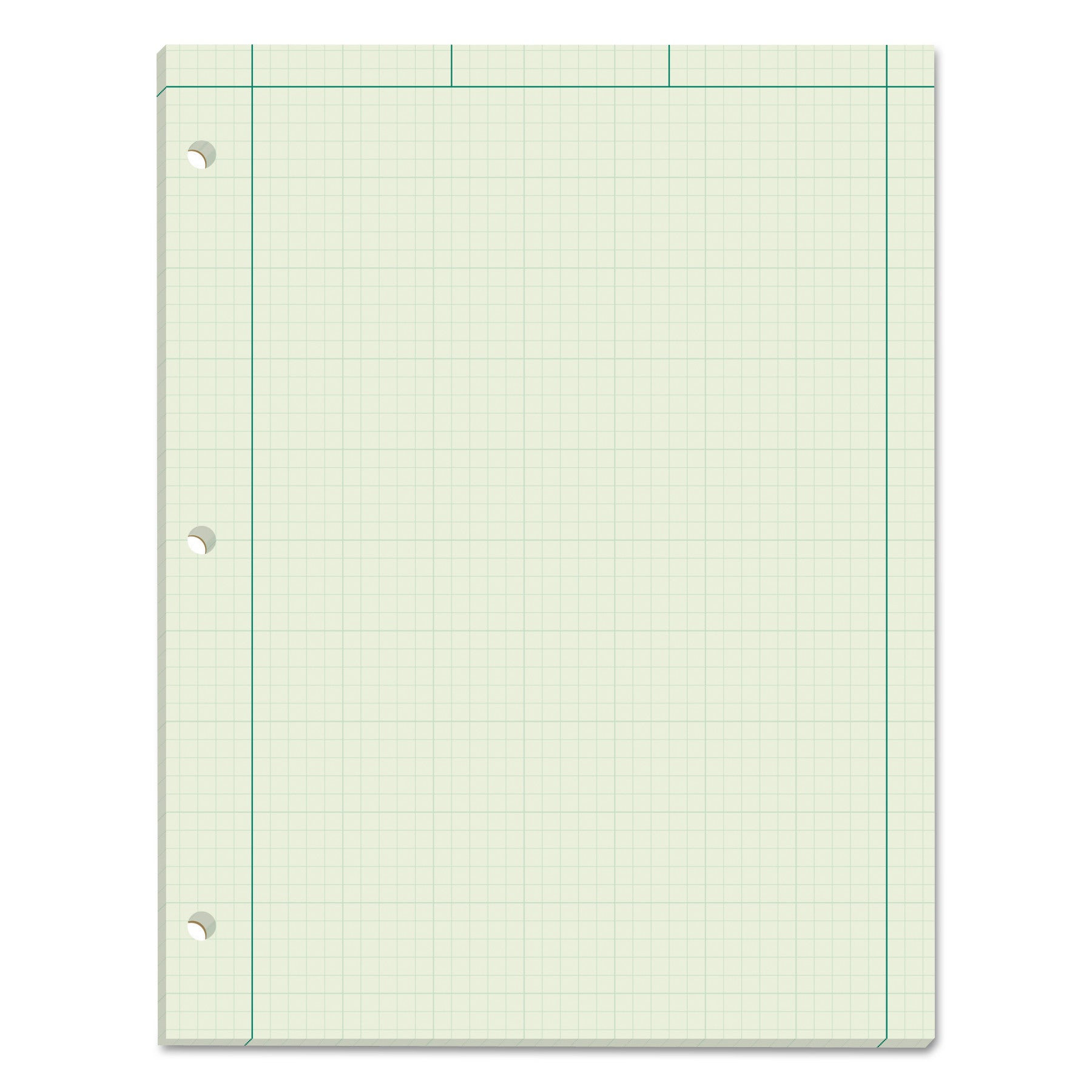 Engineering Computation Pads, Cross-Section Quad Rule (5 sq/in, 1 sq/in), Black/Green Cover, 100 Green-Tint 8.5 x 11 Sheets