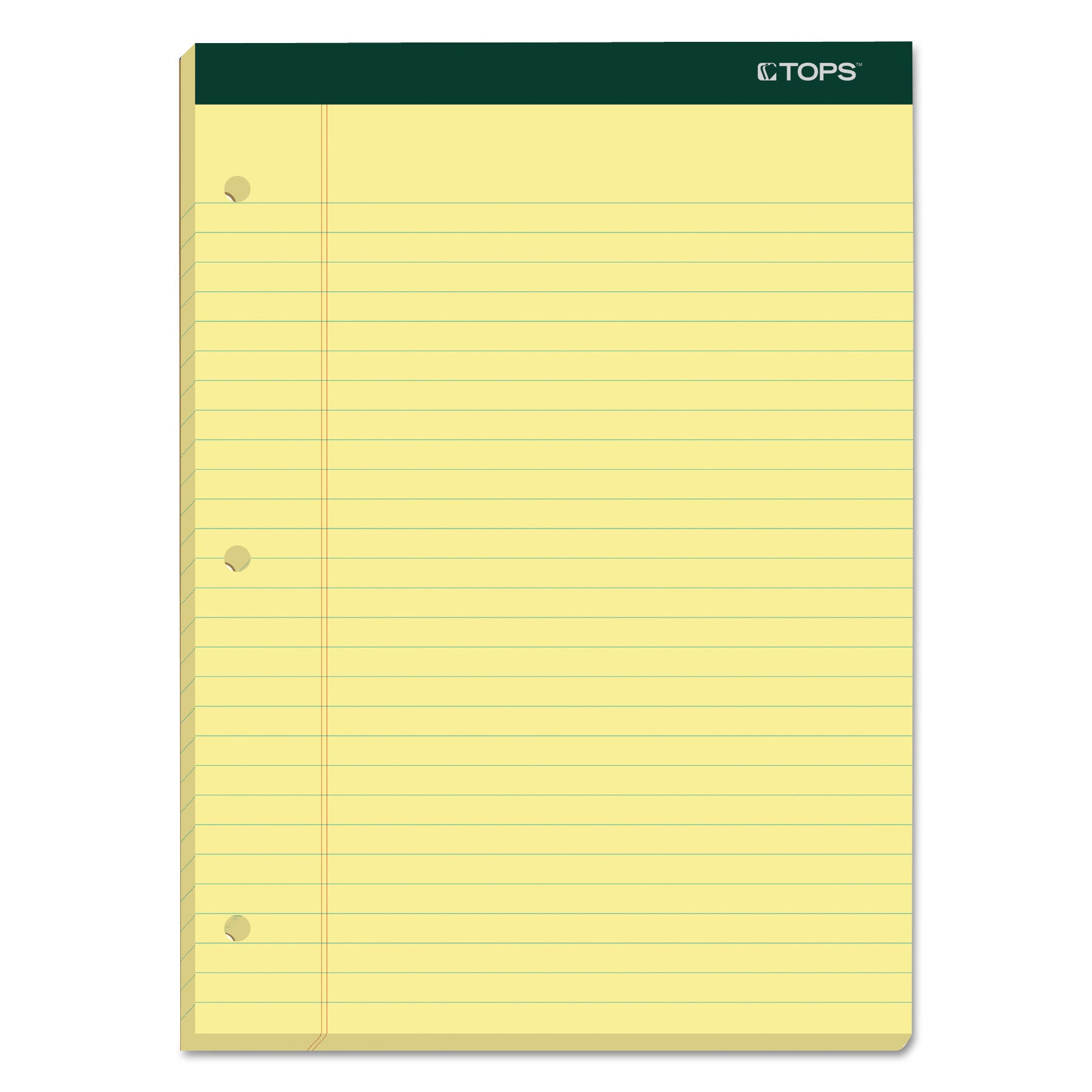 Double Docket Ruled Pads, Wide/Legal Rule, 100 Canary-Yellow 8.5 x 11.75 Sheets, 6/Pack