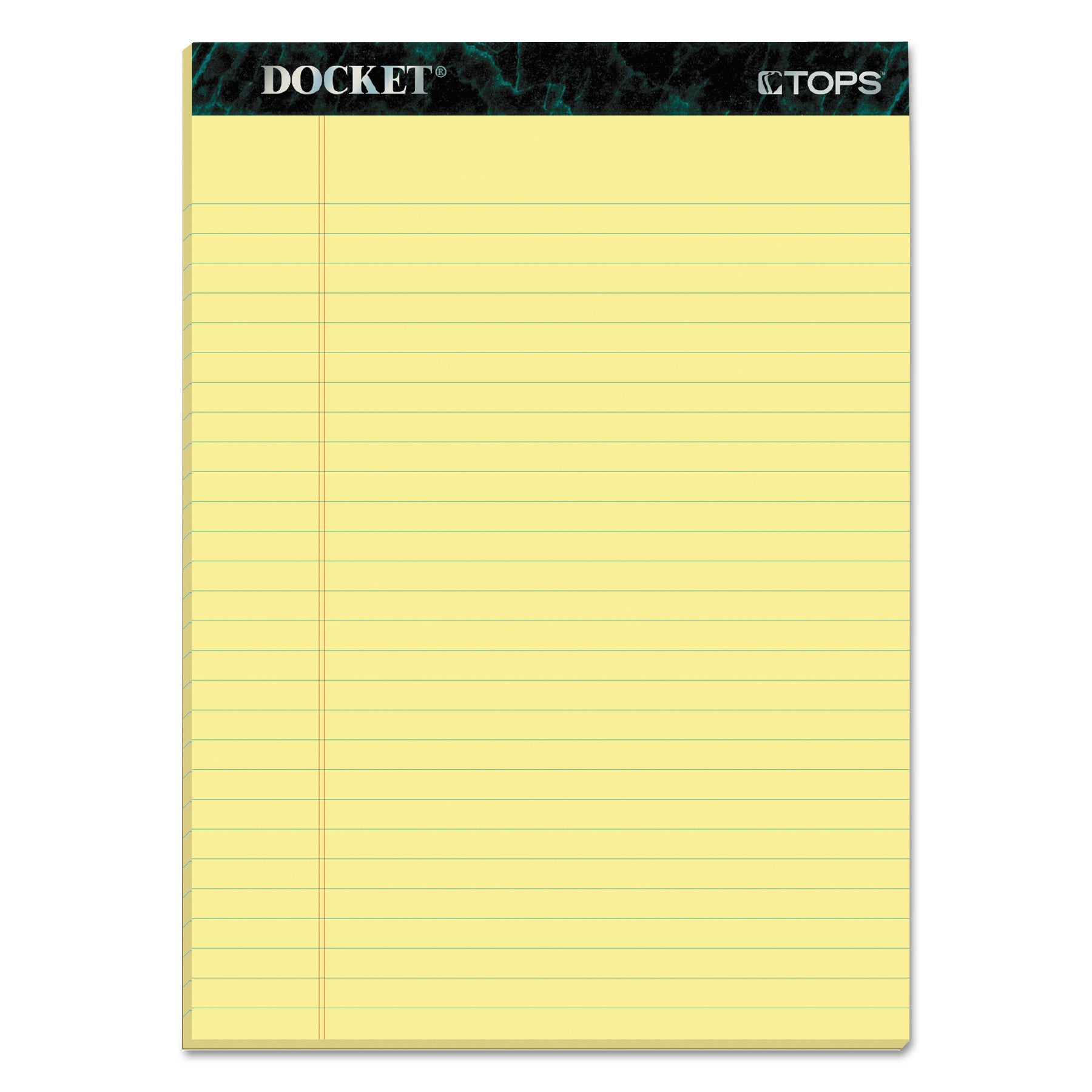 Docket Ruled Perforated Pads, Wide/Legal Rule, 50 Canary-Yellow 8.5 x 11.75 Sheets, 12/Pack