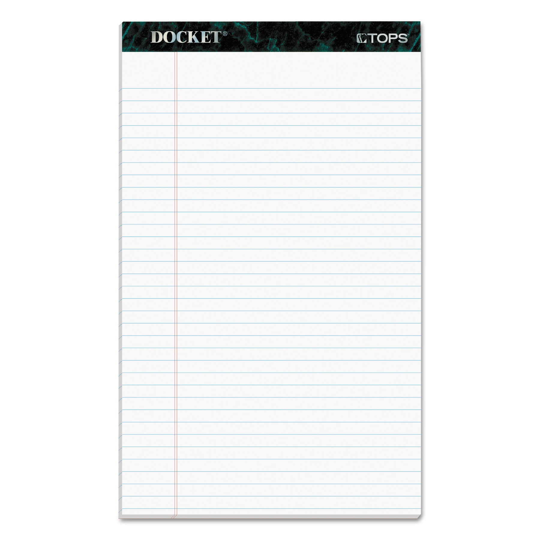 Docket Ruled Perforated Pads, Wide/Legal Rule, 50 White 8.5 x 14 Sheets, 12/Pack