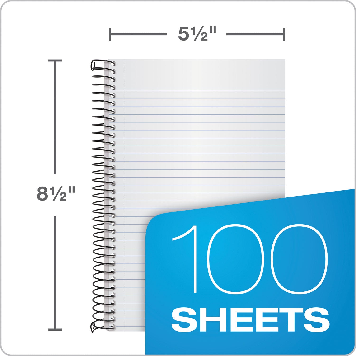 TOPS™ Color Notebooks, 1-Subject, Narrow Rule, Graphite Cover, (100) 8.5 x 5.5 White Sheets