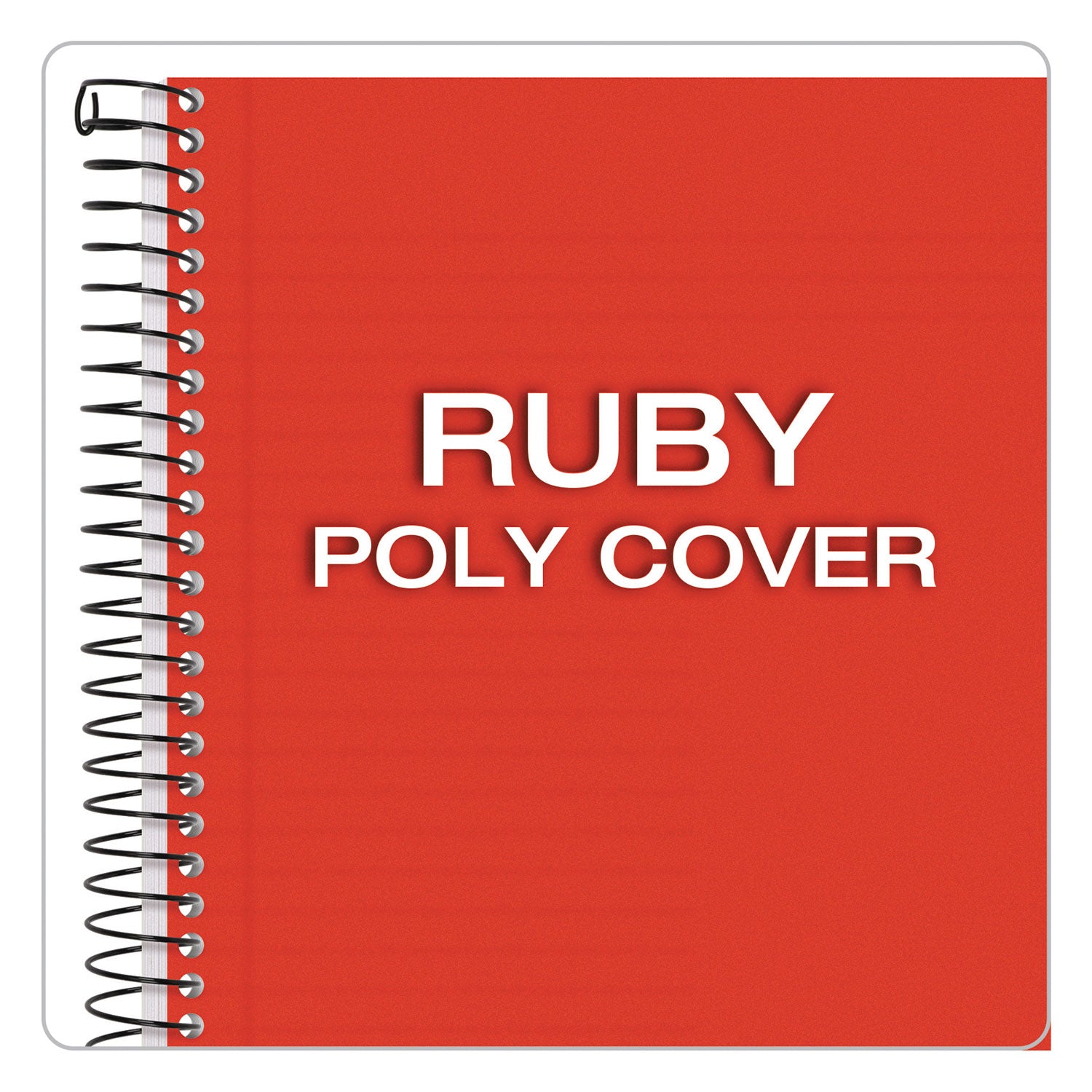 TOPS™ Color Notebooks, 1-Subject, Narrow Rule, Ruby Red Cover, (100) 8.5 x 5.5 White Sheets