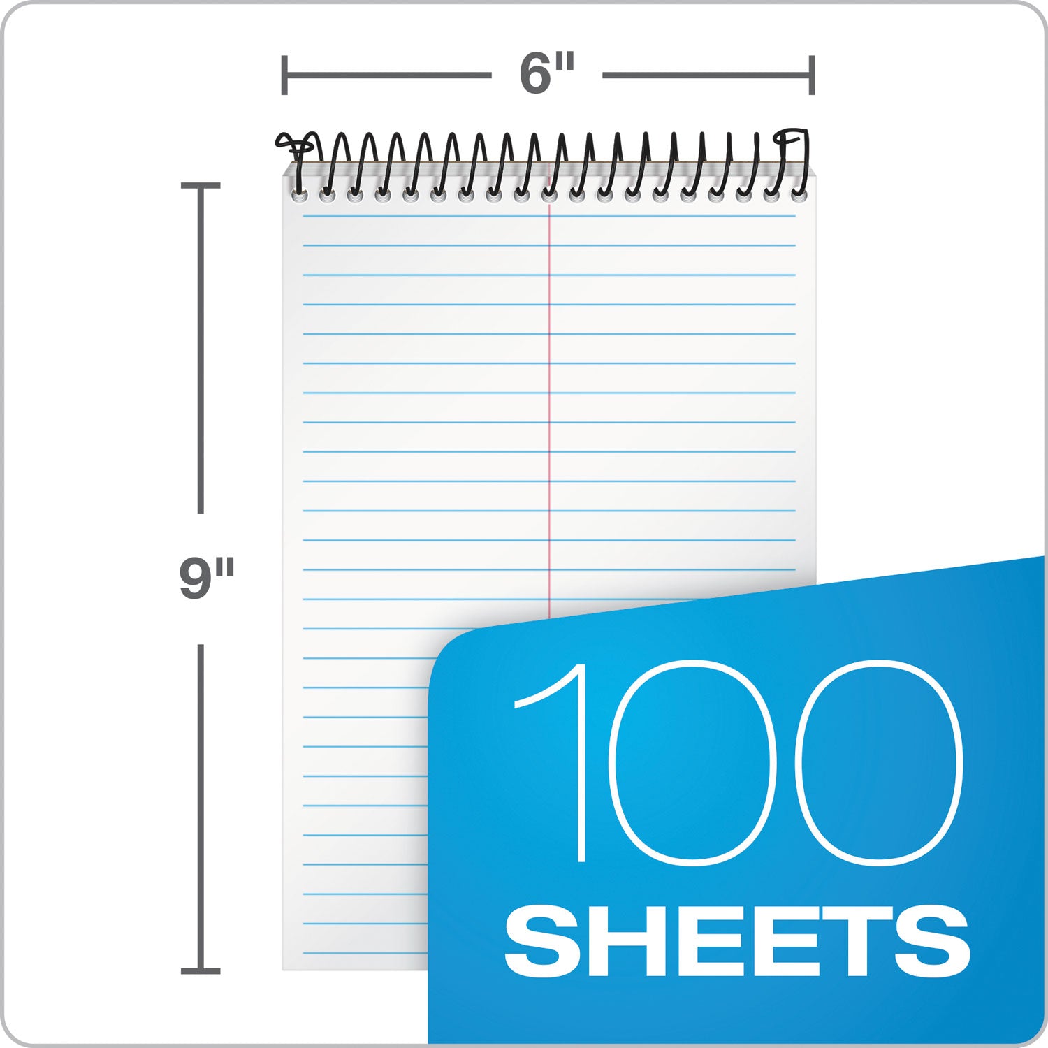 TOPS™ Docket Gold Steno Pads, Gregg Rule, Frosted White Cover, 100 White (Heavyweight 20 lb Bond) 6 x 9 Sheets