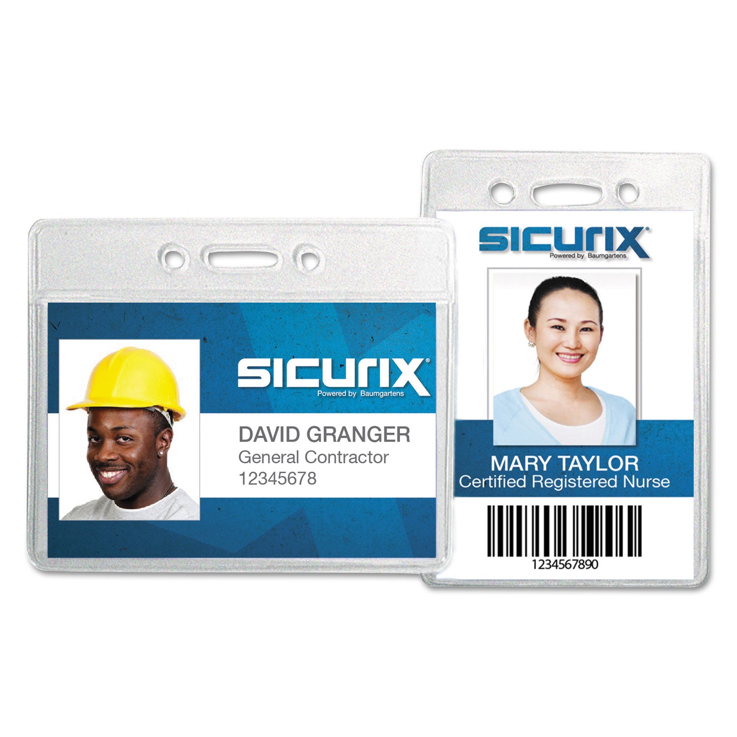 SICURIX® Sicurix Proximity Badge Holder, Horizontal, 4w x 3h, Clear, 50/Pack