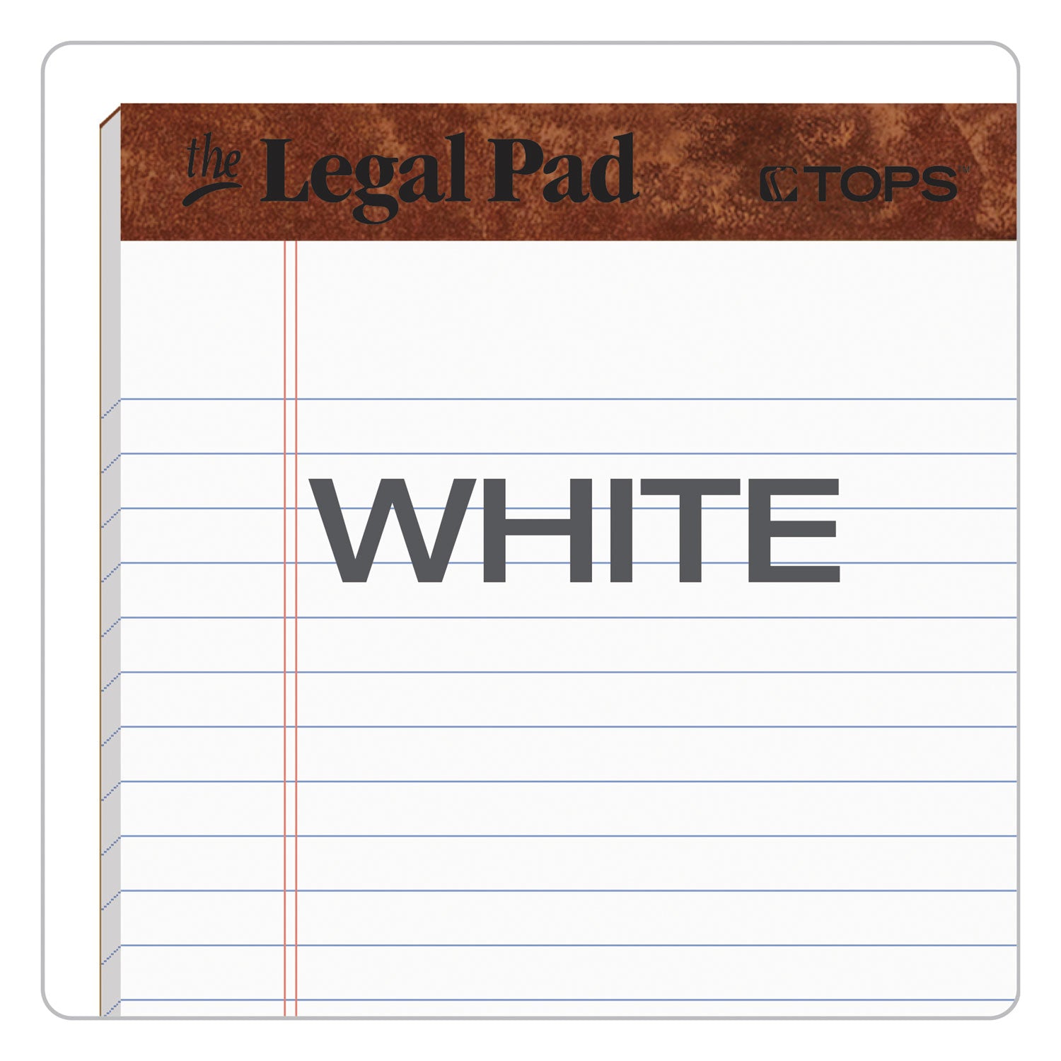 TOPS™ "The Legal Pad" Ruled Perforated Pads, Wide/Legal Rule, 50 White 8.5 x 14 Sheets, Dozen