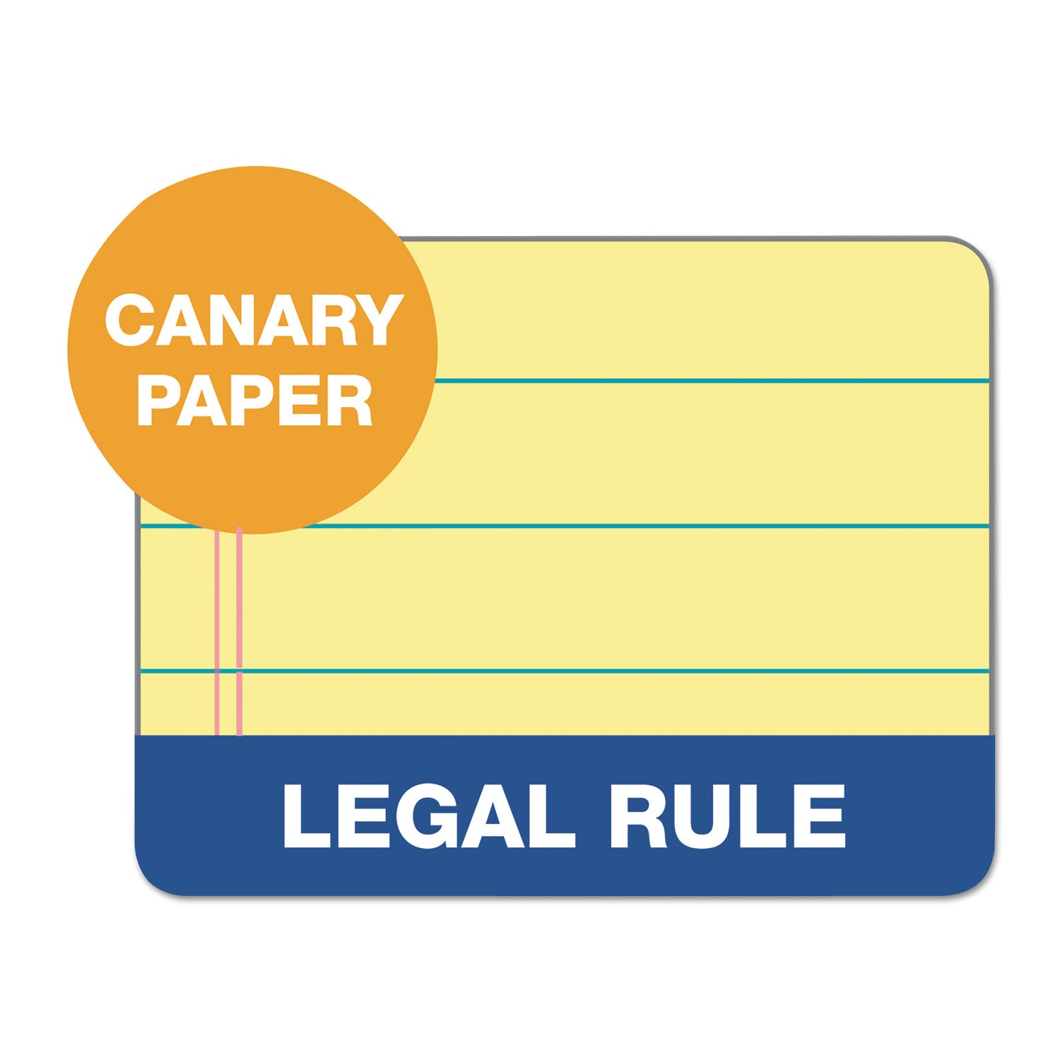 TOPS™ "The Legal Pad" Glue Top Pads, Wide/Legal Rule, 50 Canary-Yellow 8.5 x 11 Sheets, 12/Pack