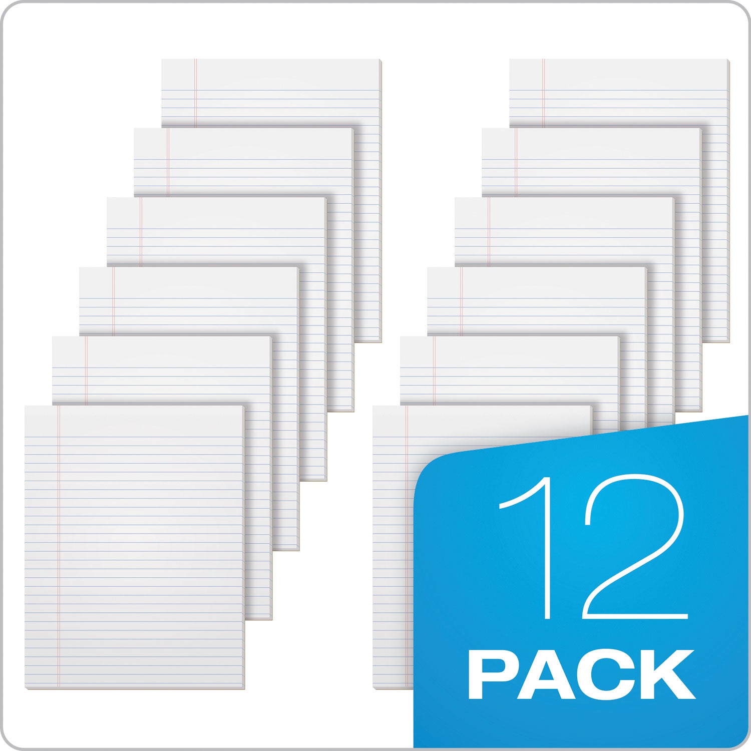 TOPS™ "The Legal Pad" Glue Top Pads, Wide/legal Rule, 50 White 8.5 X 11 Sheets, 12/pack