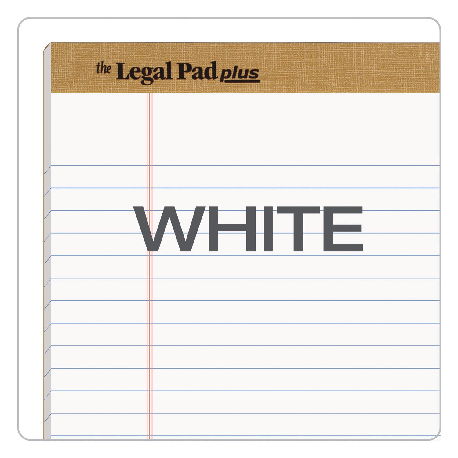 TOPS™ "The Legal Pad" Plus Ruled Perforated Pads with 40 pt. Back, Wide/Legal Rule, 50 White 8.5 x 11.75 Sheets, Dozen