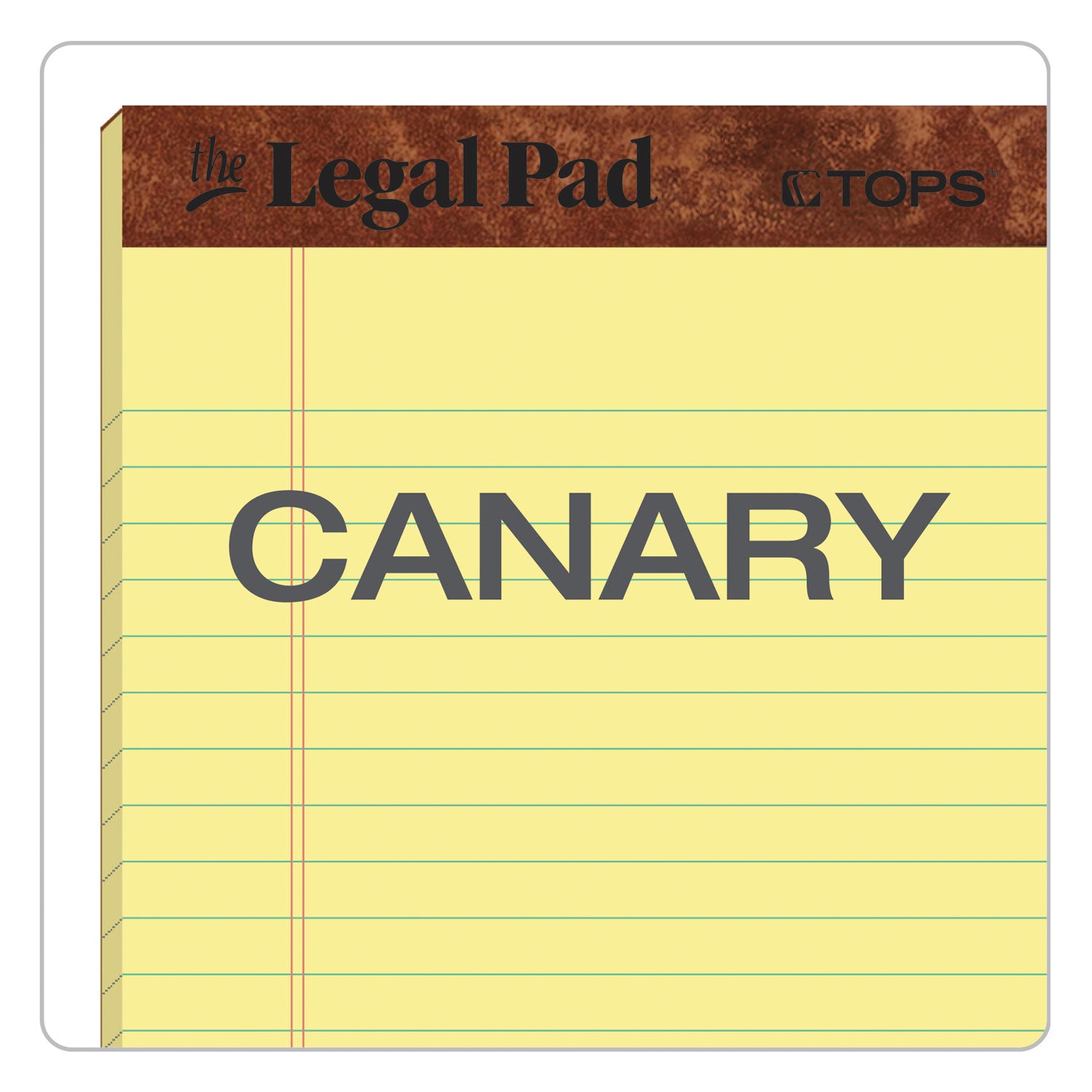 TOPS™ "The Legal Pad" Ruled Perforated Pads, Narrow Rule, 50 Canary-Yellow 5 x 8 Sheets, Dozen