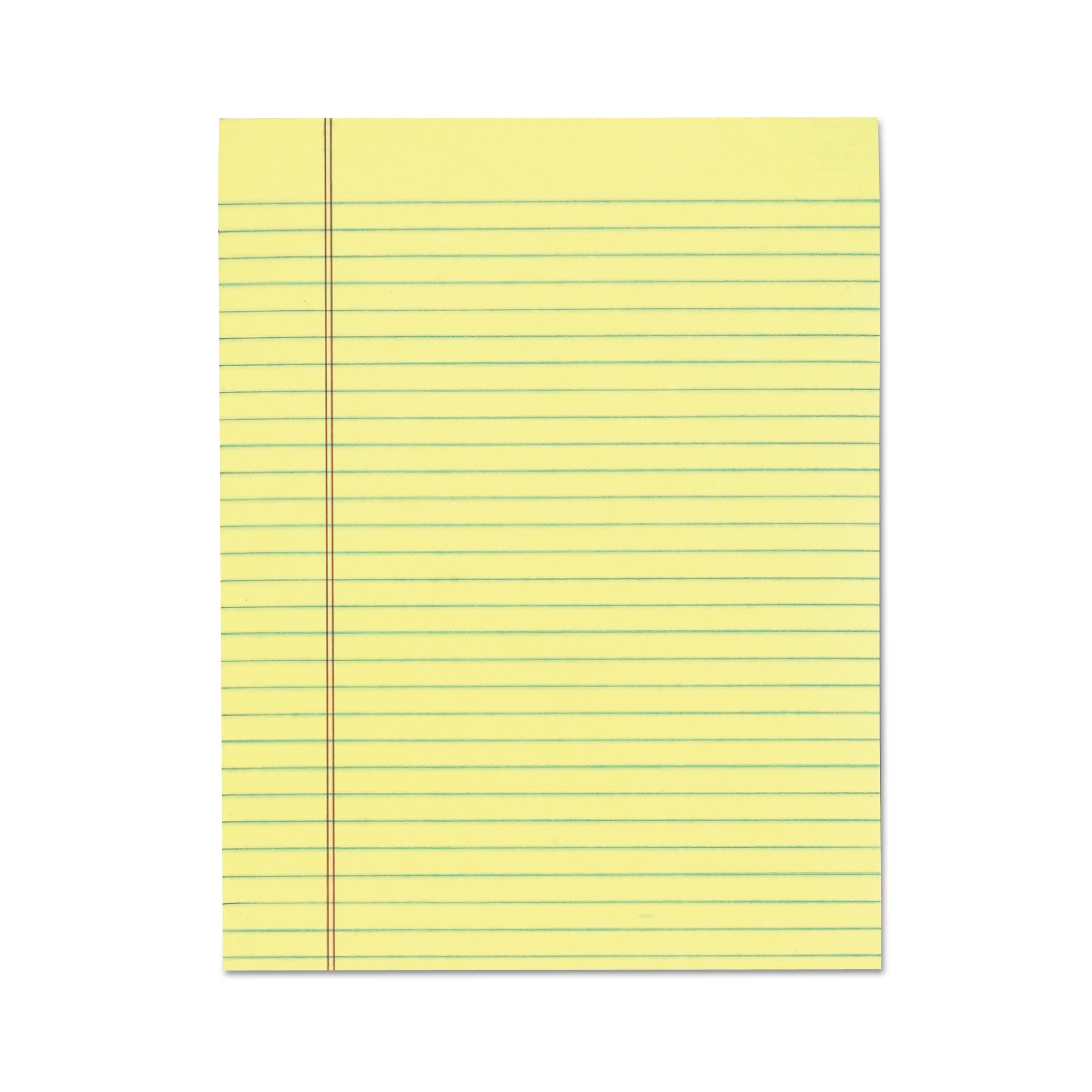 "The Legal Pad" Glue Top Pads, Wide/Legal Rule, 50 Canary-Yellow 8.5 x 11 Sheets, 12/Pack