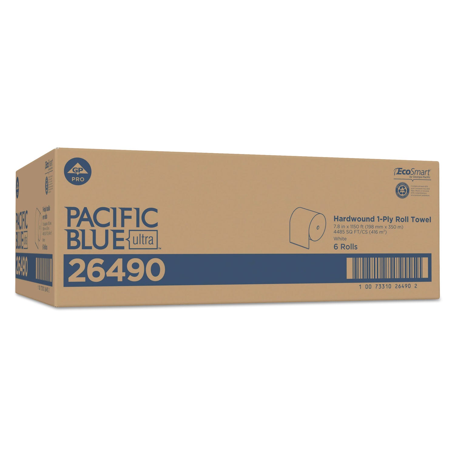 Georgia Pacific® Professional Pacific Blue Ultra Paper Towels, 1-Ply, 7.87" x 1,150 ft, White, 6 Rolls/Carton