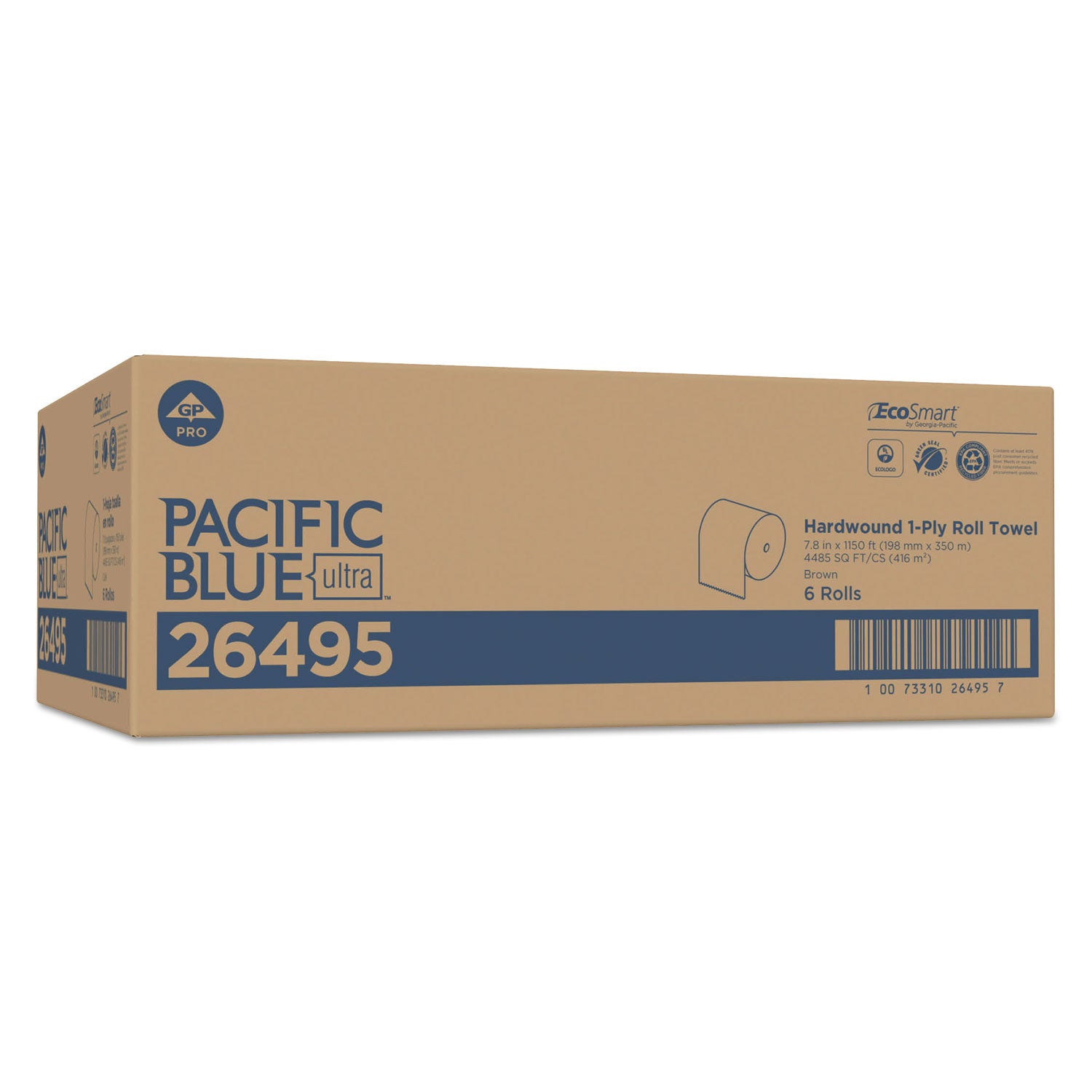 Georgia Pacific® Professional Pacific Blue Ultra Paper Towels, 1-Ply, 7.87" x 1,150 ft, Natural, 6 Rolls/Carton