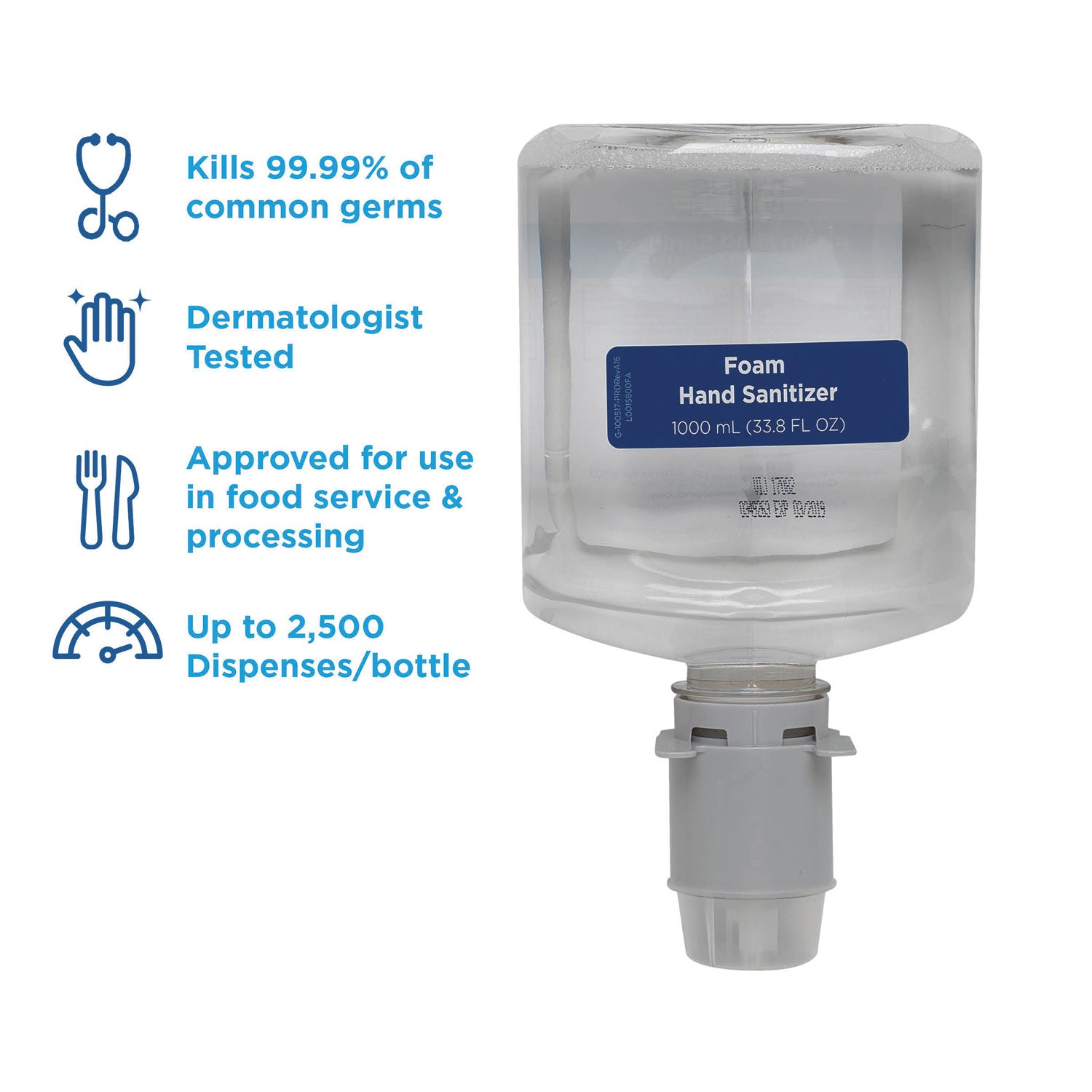 Georgia Pacific® Professional Pacific Blue Ultra Foam Hand Sanitizer Refill For Manual Dispensers, 1,000 mL, Fragrance-Free, 4/Carton