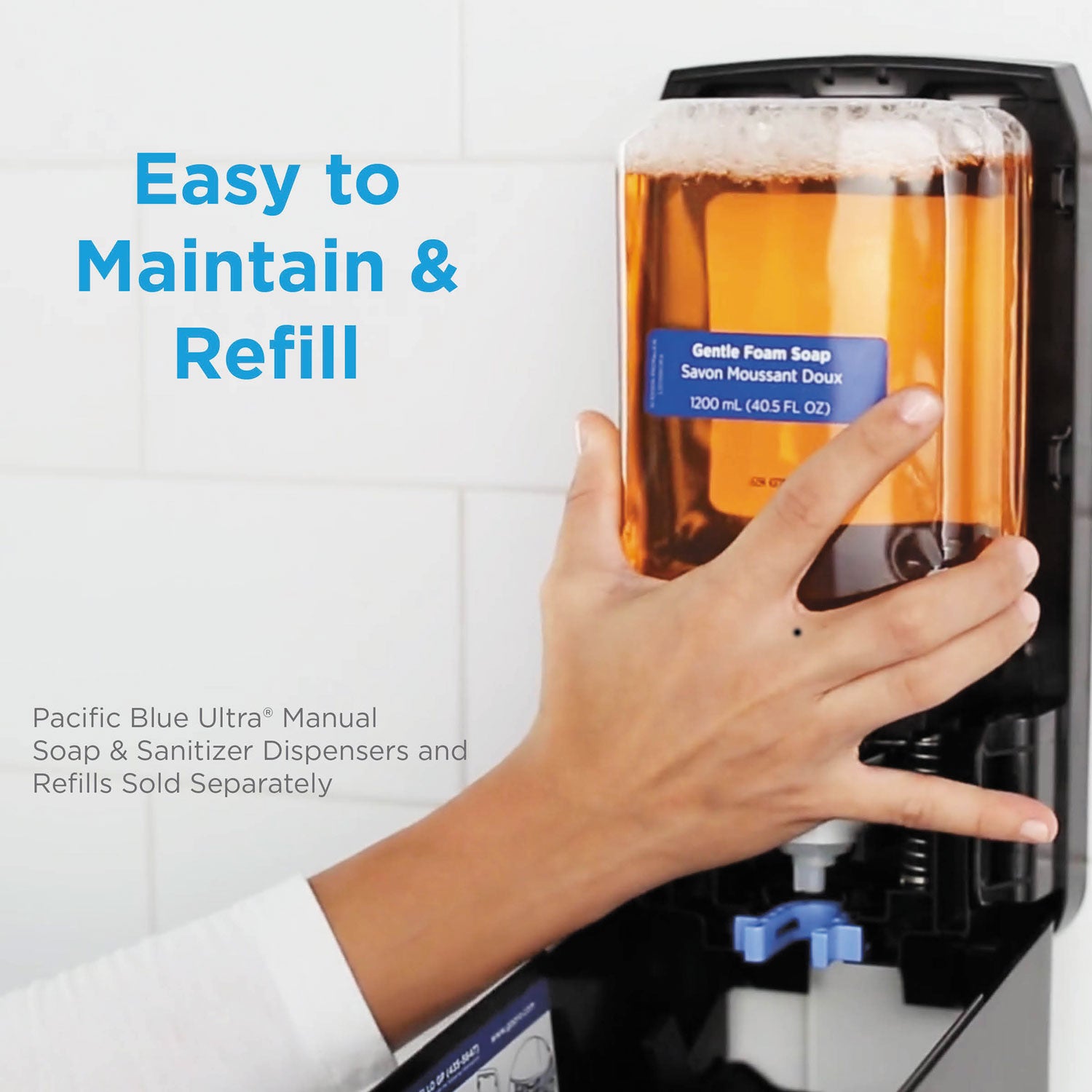 Georgia Pacific® Professional Pacific Blue Ultra Foam Soap Manual Dispenser Refill, Pacific Citrus, 1,200 mL, 4/Carton