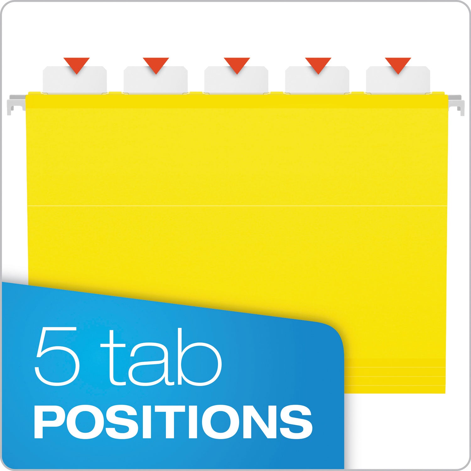 Ready-Tab Colored Reinforced Hanging Folders, Letter Size, 1/5-Cut Tabs, Yellow, 25/Box Pendaflex® Flipcost