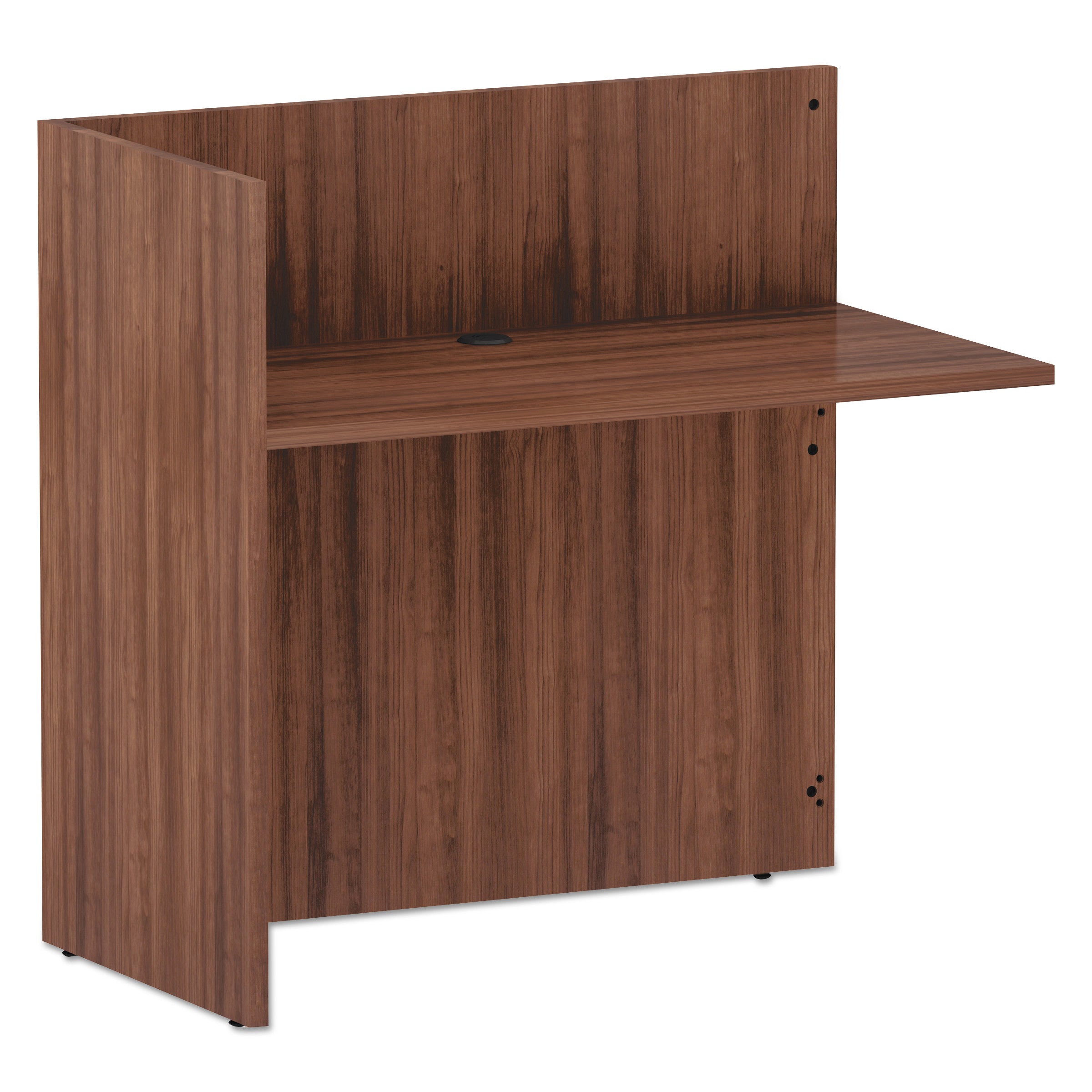 Alera Valencia Series Reversible Reception Return, 44.13w x 23.63d x 41.5h, Modern Walnut