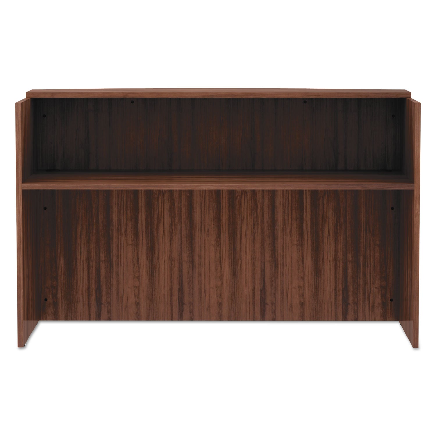 Alera® Alera Valencia Series Reception Desk with Transaction Counter, 71" x 35.5" x 42.5", Modern Walnut