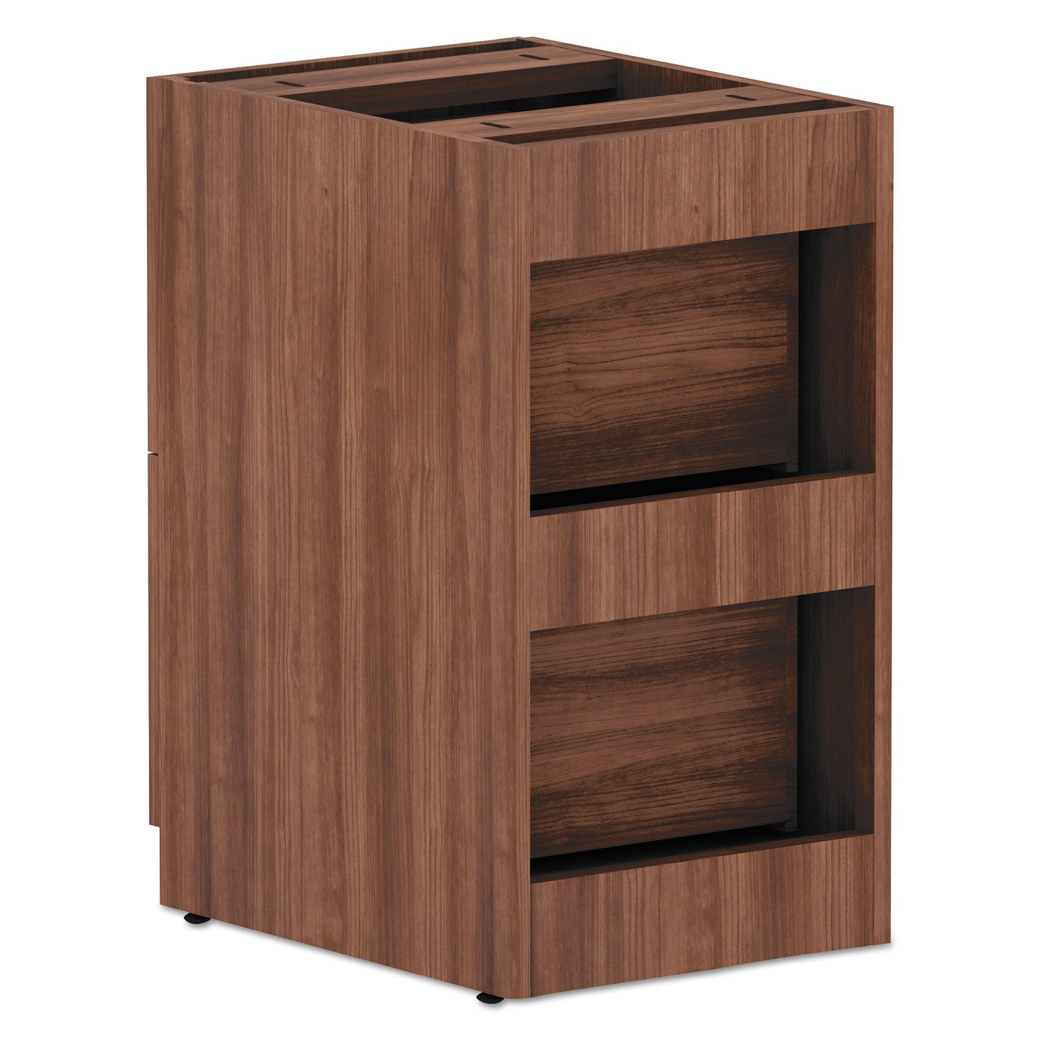 Alera® Alera Valencia Series Full Pedestal File, Left/Right, 2 Legal/Letter-Size File Drawers, Modern Walnut, 15.63" x 20.5" x 28.5"